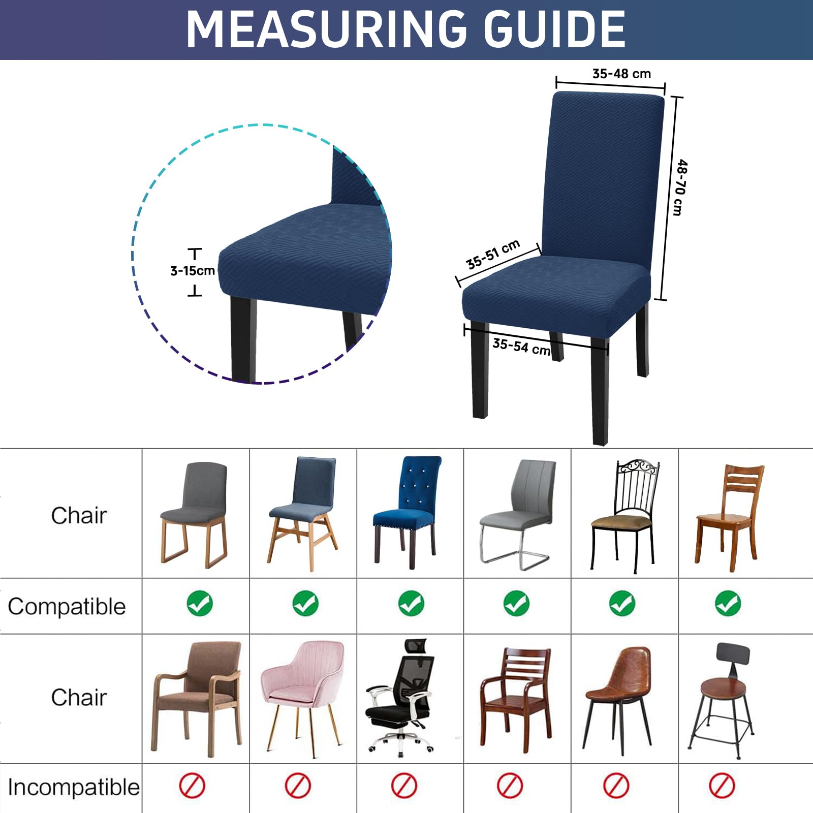 Lot De 4 Housses De Chaise Extensibles YSTELLAA Gris Clair - Protège Chaises Salle à Manger Lavables