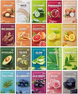 THESAEM Juego de 20 hojas de mascarillas natu...