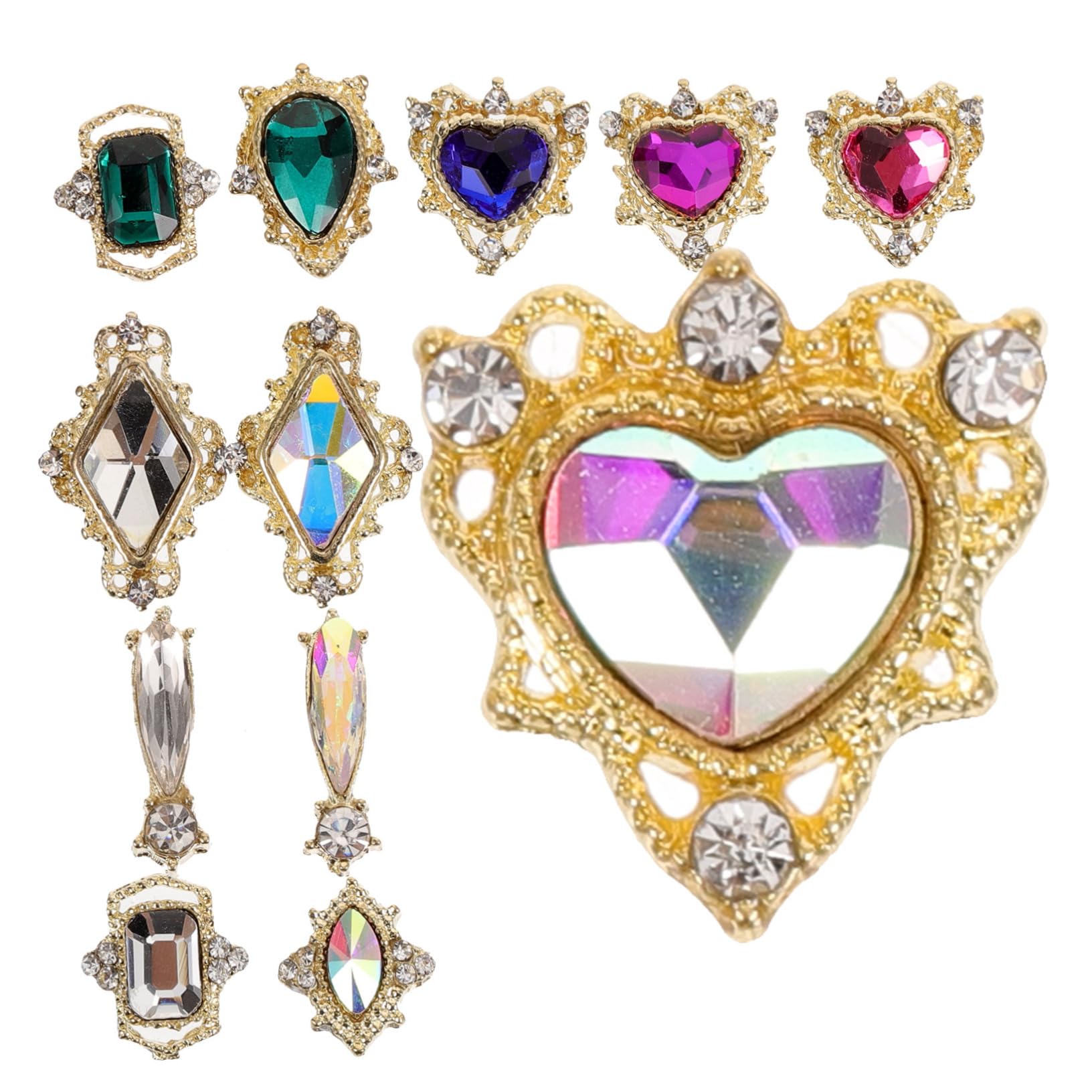 5 Set Crystal Love Diamond Decoration Abbagliare Unghia Cristalli Gemme Per Unghie Per Nail Art Uv Trucco Borchie Per Unghie Gioielli Per Unghie Shinestones Di Nail Art Kit Strass
