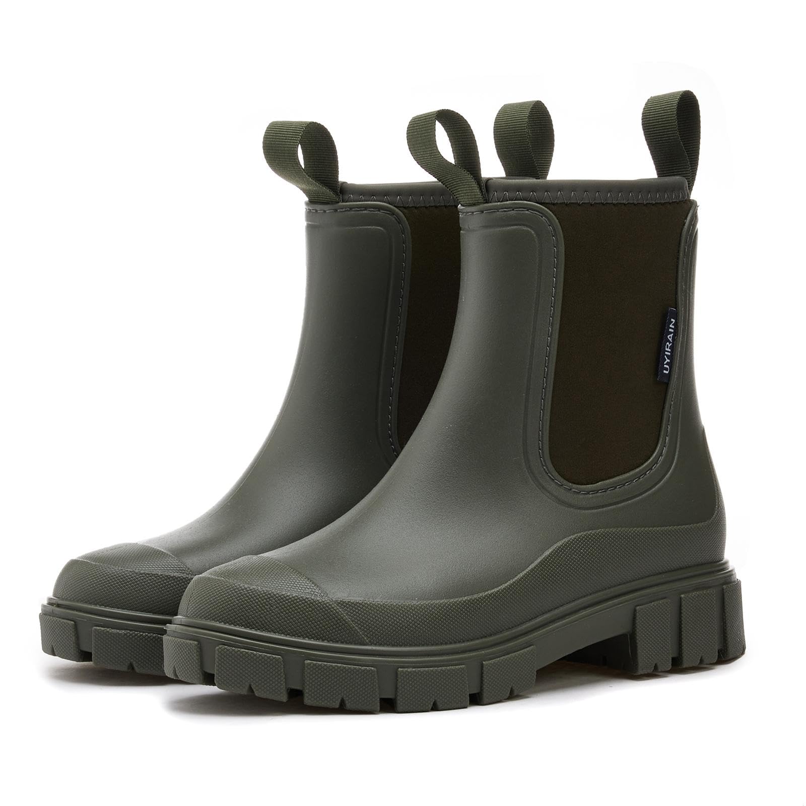 SmoothPace Gummistiefel Damen Wasserdicht Gummistiefeletten Halbhohe Chelsea Boots Rutschsicher Abriebfest Atmungsaktiv Regenschuhe Komfort Garten Stiefeletten 36-41EU
