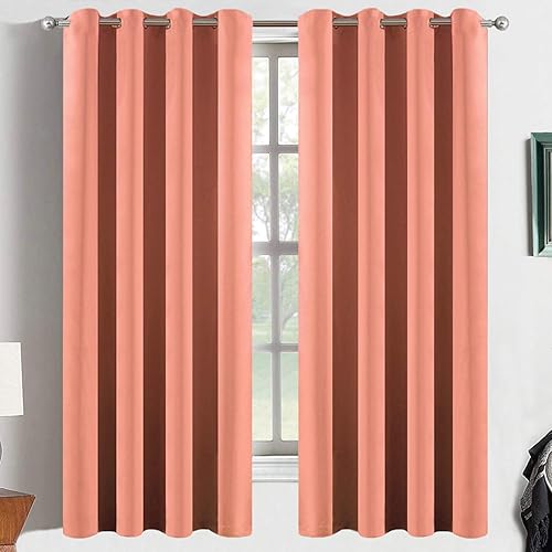 Coral Color Curtains Amazon Com
