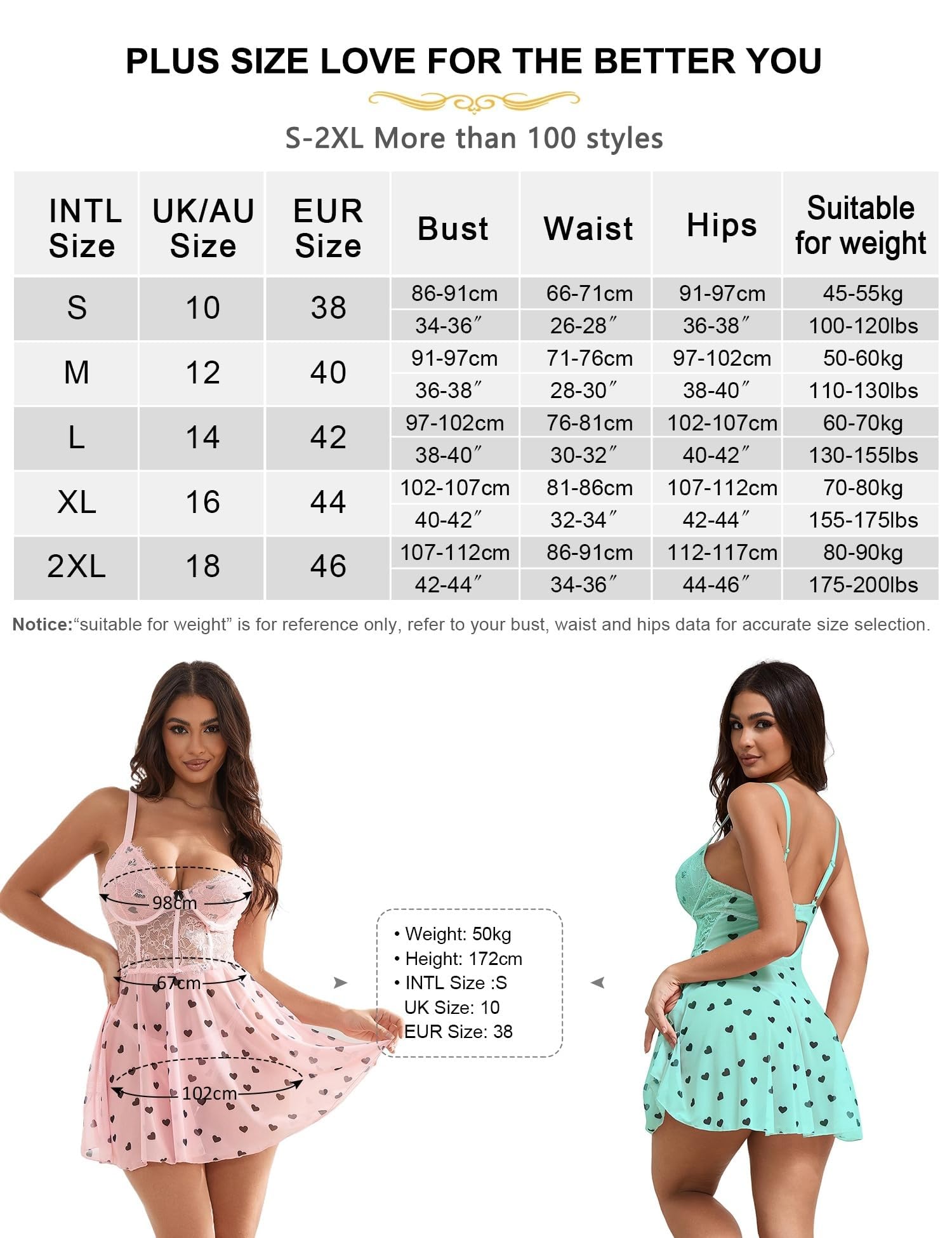 comeondear Damski Zestaw bielizny Koronkowa seksowna bielizna nocna Plus Size Koszule nocne Bielizna nocna Przezroczyste bez rękawów i G-String 2 sztuki