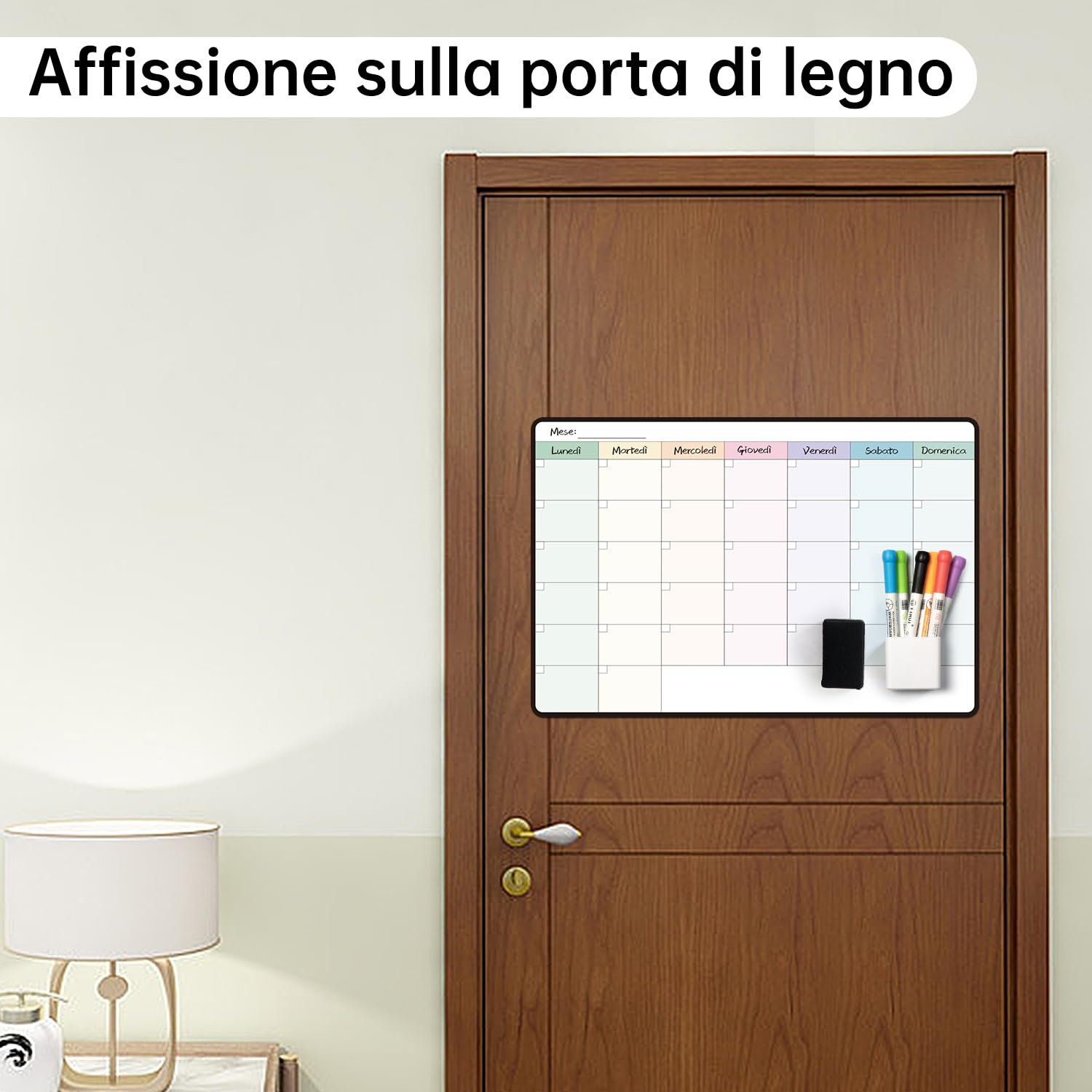 MCCORL 42×28cm Lavagna Bianca Pianificazione la Mensile Famiglia da muro, Adesiva Lavagna Cancellabile Calendario Settimanale, Memo da Parete, Agenda Famiglia, Pianificare I Pasti - in Italiano