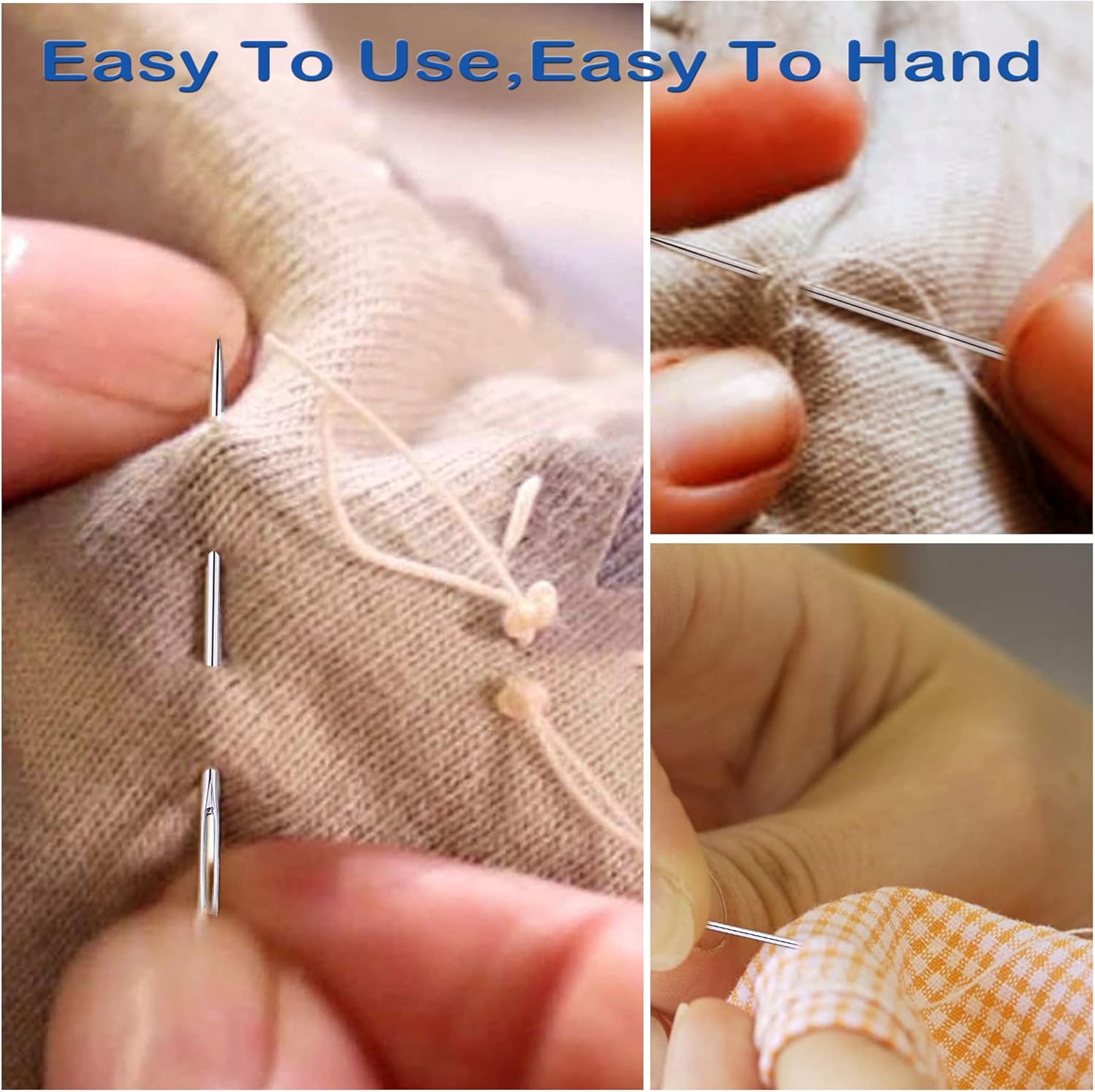 25 PCS Large Eye Sewing Needles, Sewing Sharp Needles, Stainless Steel Embroidery Thread Needle, Handmade Yarn Knitting Needles Leather Needle : Arts, Crafts & Sewing