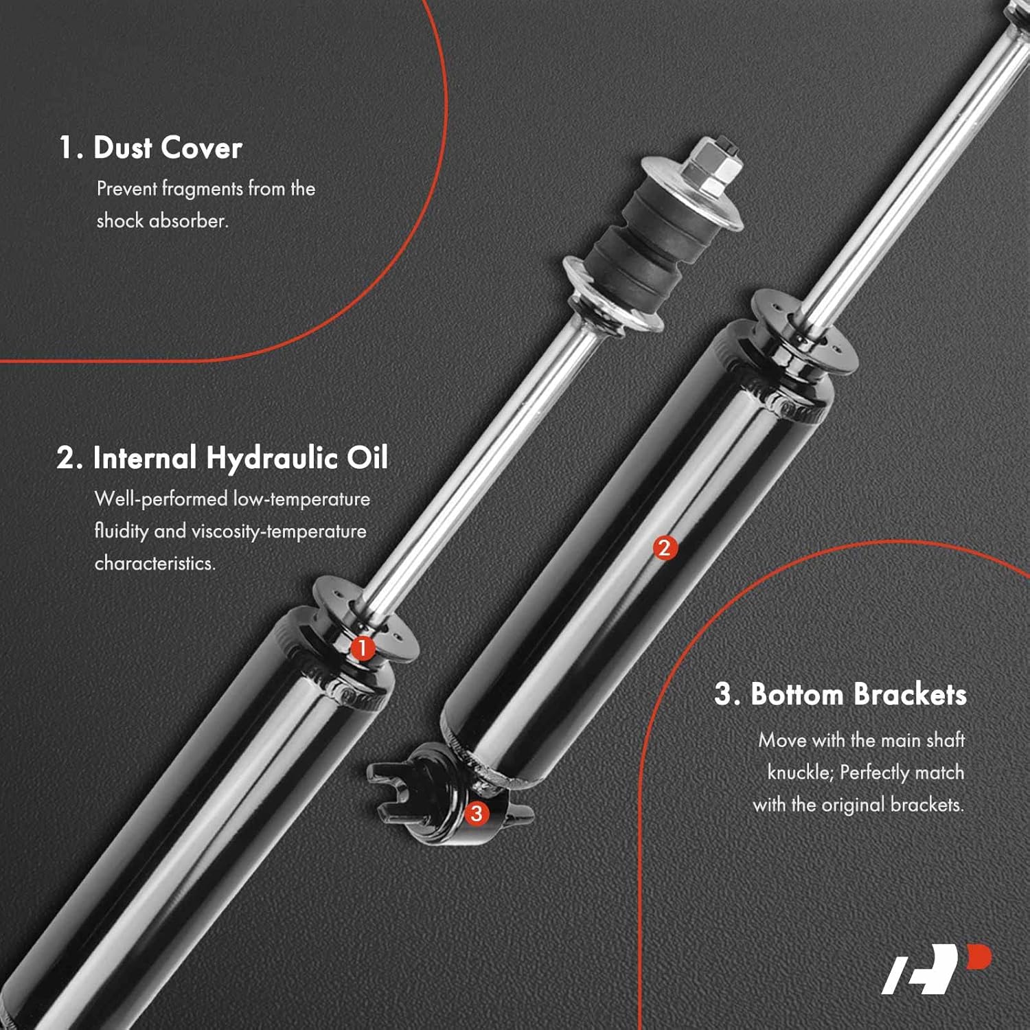 A-Premium Front Suspension Shock Strut Absorbers Compatible with Chevrolet Impala, Caprice & Dodge Dakota, Durango & Ford Crown Victoria & GMC Safari & Mercury Grand Marquis, 2-PC Set