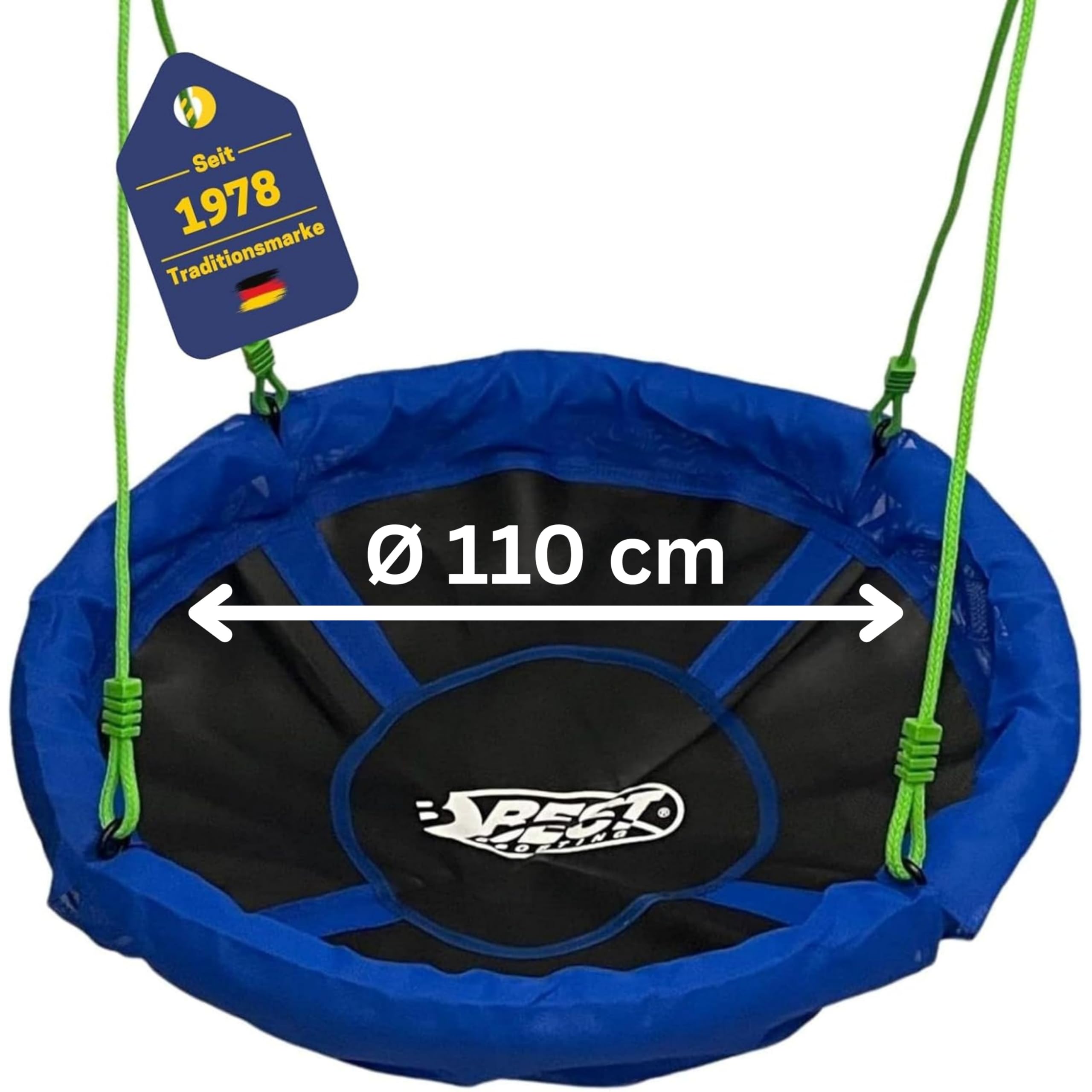 Best Sporting huśtawka ogrodowa, Ø 60, 80, 100 lub 110 cm, obciążenie do 150 kg, regulacja wysokości 105-180 cm, rozmiar: 110 cm