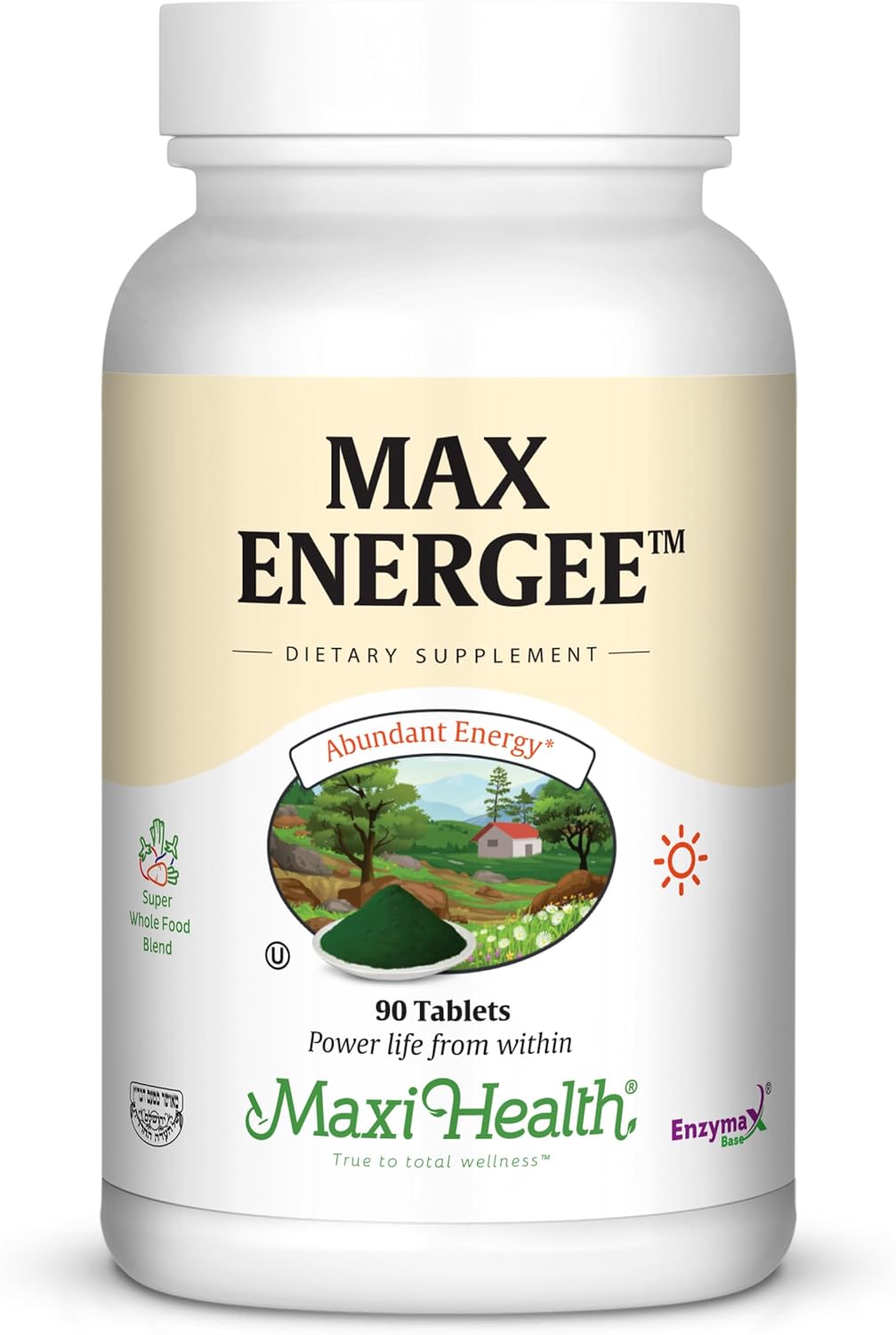 Maxi Health Max Energee - Natural Energy and Stamina Booster - 90 Tablets - Kosher