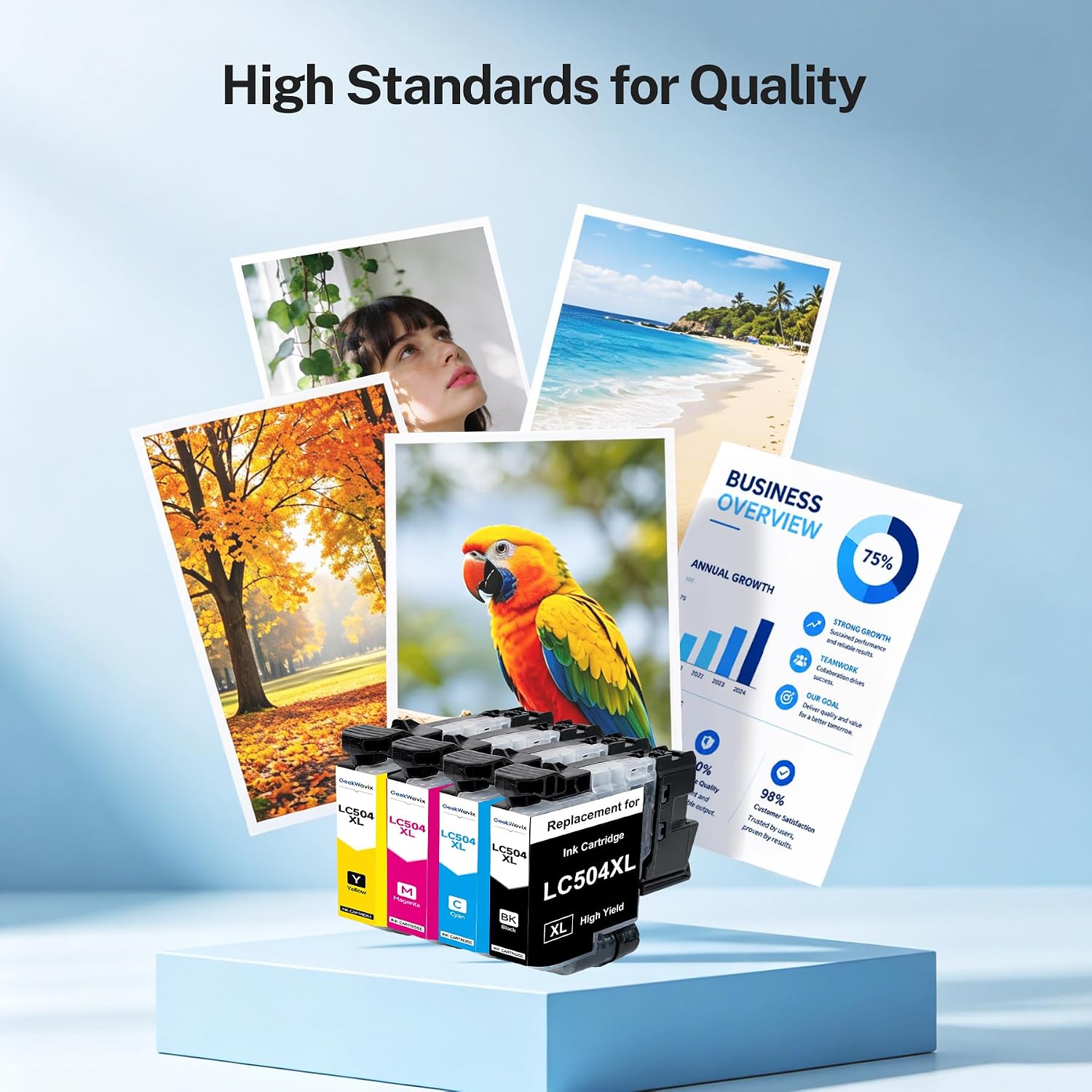 LC504XL Ink Cartridges Replacement for Brother, High Yield Compatible Ink Cartridge Combo Pack for MFC-J1365DW MFC-J1367DW MFC-J1355DW Printers, Black Cyan Magenta Yellow, 4 Pack image 4