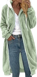 Winter Jackets For Women Sleeve Solid Pocket Button Top Sweater Knit Hooded Coat