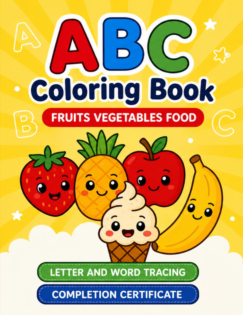ABC Coloring Book: Fruits Vegetables Food