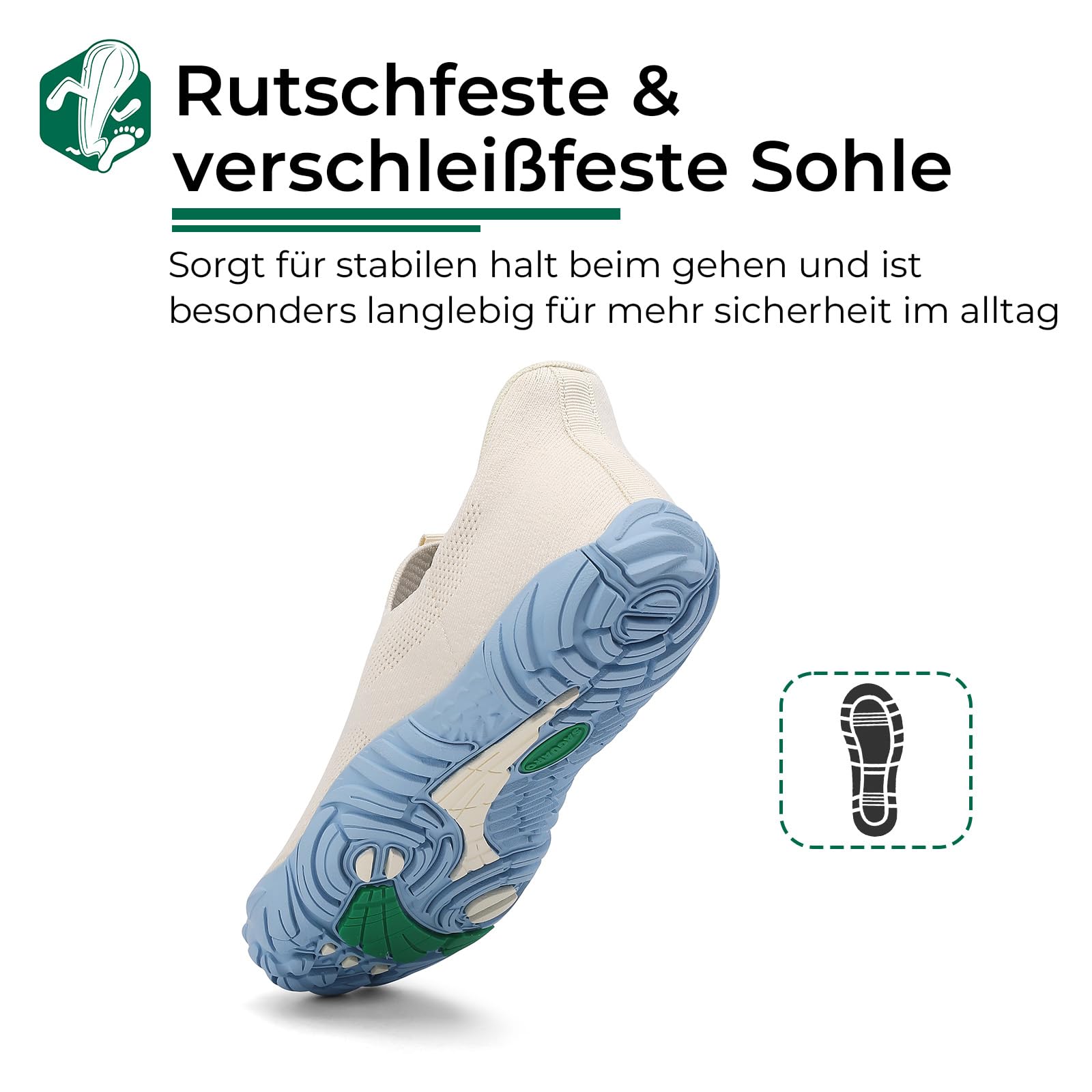 SAGUARO Unisex Barfußschuhe Slip On Fitnessschuhe mit Breiter Zehenbox und Zero-Drop Solhe, Gr. 36-46