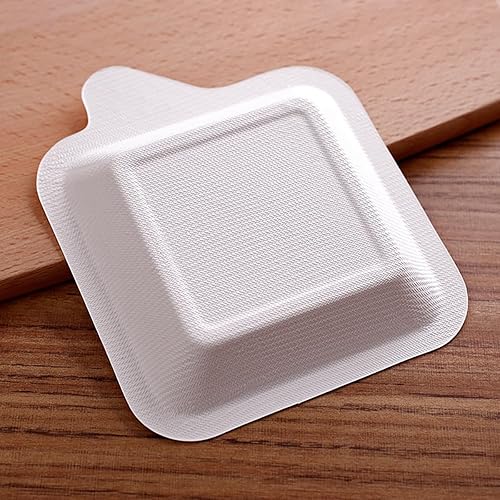 Miniatura 3 de Elsjoy Paquete de 200 platos de papel pequeños de 4.5 pulgadas, platos de papel desechables a granel para tartas, mini platos cuadrados de postre y