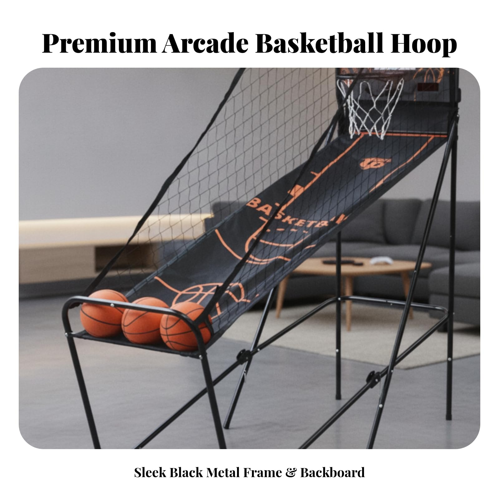 Harilla Basketballspielgerät für Innen mit Punktezähler Und Ballrücklauf aus Robustem Und Holzwerkstoff für Sportliche Betätigung Und Spannende Wettkämpfe für Kinderzimmer Und die Garage