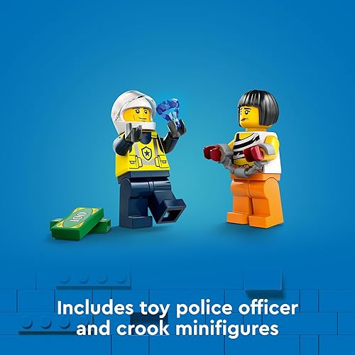 Miniatura 5 de LEGO Coche de policía de la ciudad y persecución de autos musculares, juguete de vehículo de emergencia para niños y niñas, regalo divertido para