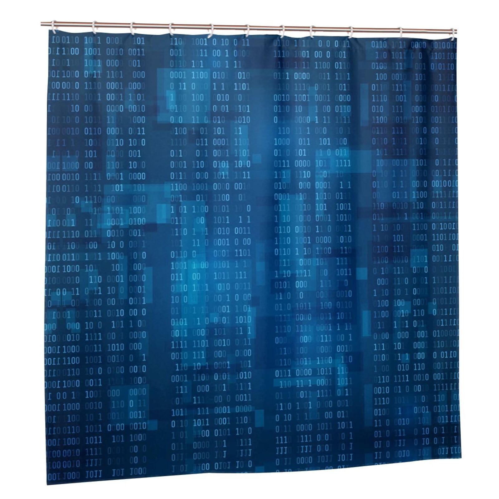 Rideau de douche décoratif binaire bleu 183x183cm pour maison et hôtel moderne