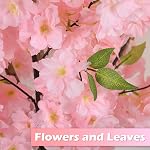 OUSHENG Fleur de cerise artificielle, Faux Plantes Intérieur Décor, Feaux Rose Sakura Fleurs pour le salon Maison Maison Entrée Chambre Bureau Intérieur Décorations, 4FT