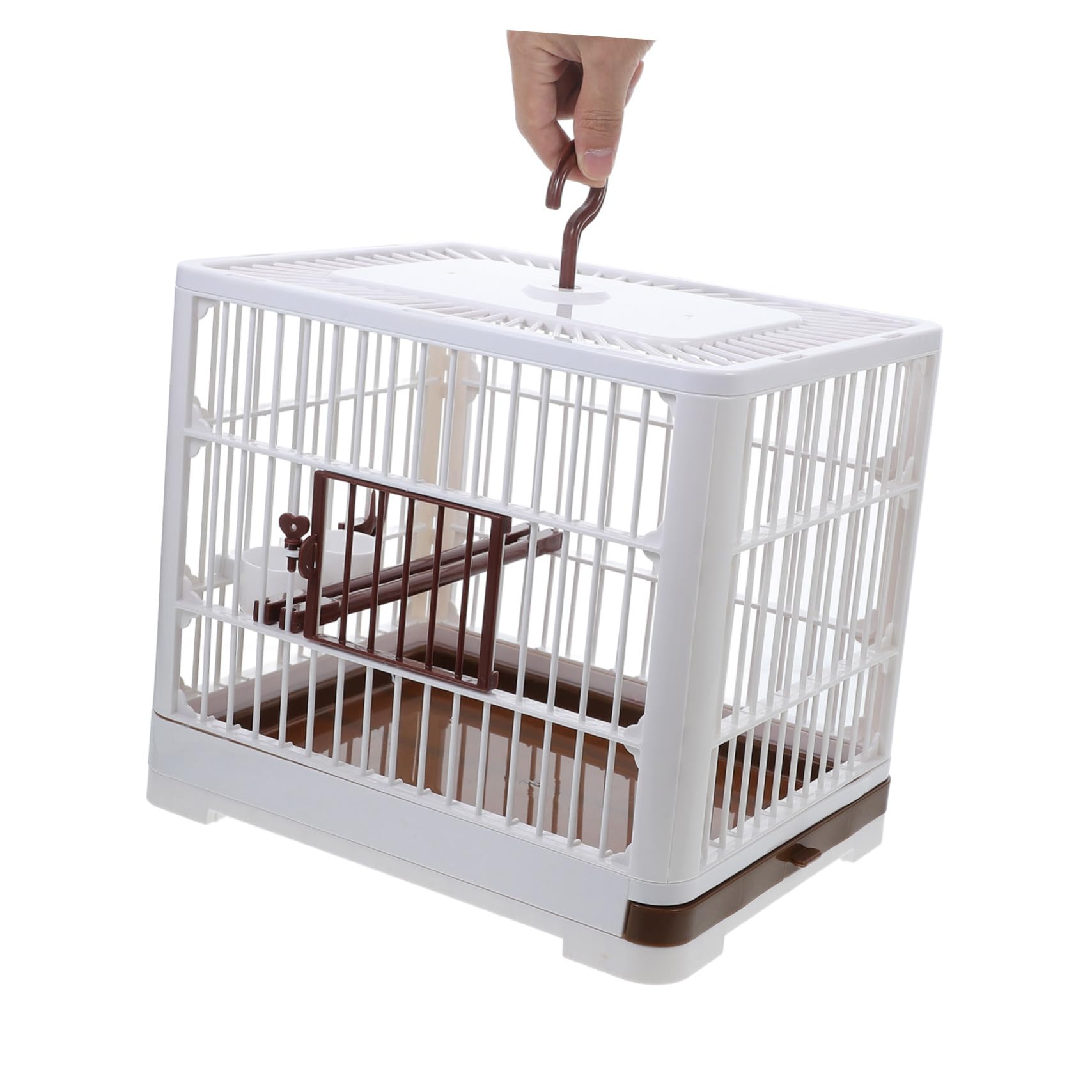 Happyyami Tragbarer Vogelreisekäfig Abs Abnehmbare Bodenschale für Kleine Vögel und Tauben Belüftungsöffnungen für Reise und Outdoor