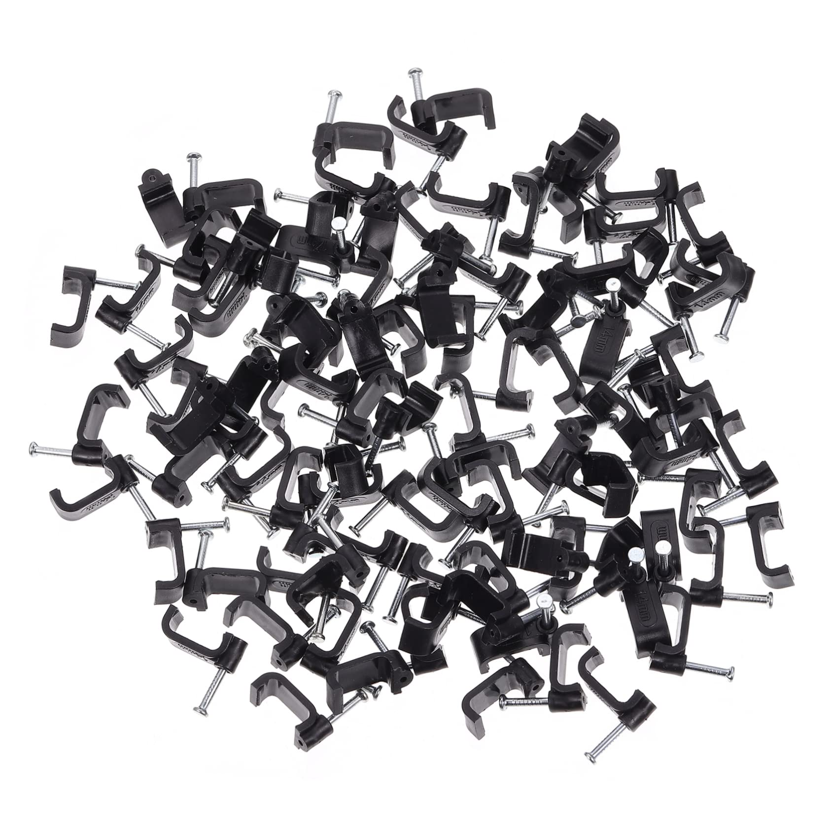 Clip Per Cavi - 100 Pezzi Con Chiodi, Per Fissare E Nascondere Cavi A Parete