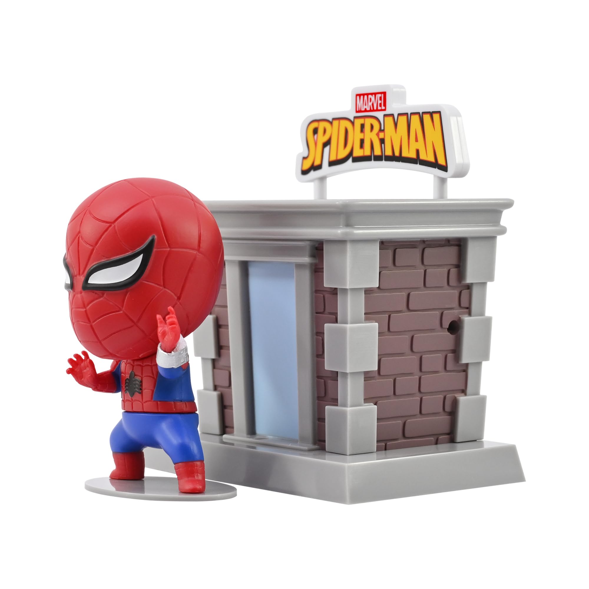 YuMe Japanese Spider-Man 3.8" Mini Figure Collectable in Hero Window Box, Red, 3.8 inches - Image 3