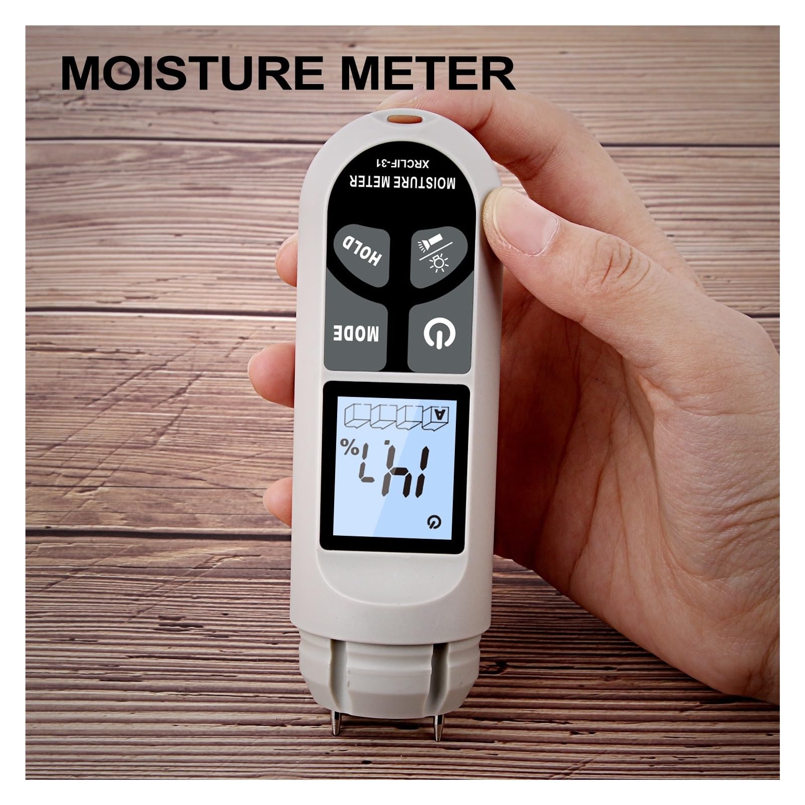 Holz-Wasser-Feuchtigkeitsmesser, Tragbarer Digitaler Holzkarton-Feuchtigkeitsgehaltstester, Holz-Hygrometer, Holz-Feuchtigkeitsmesser Einfache Bedienung