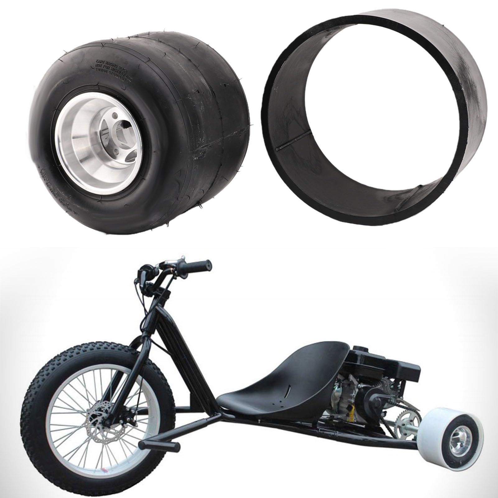Yctze 11x7.10 5 Go Kart Tubeless Pneumatico Ruote da Posteriori da 5, Pollici con Cerchi in Lega di Alluminio Leggero per Drift Trike Drifting Scooter