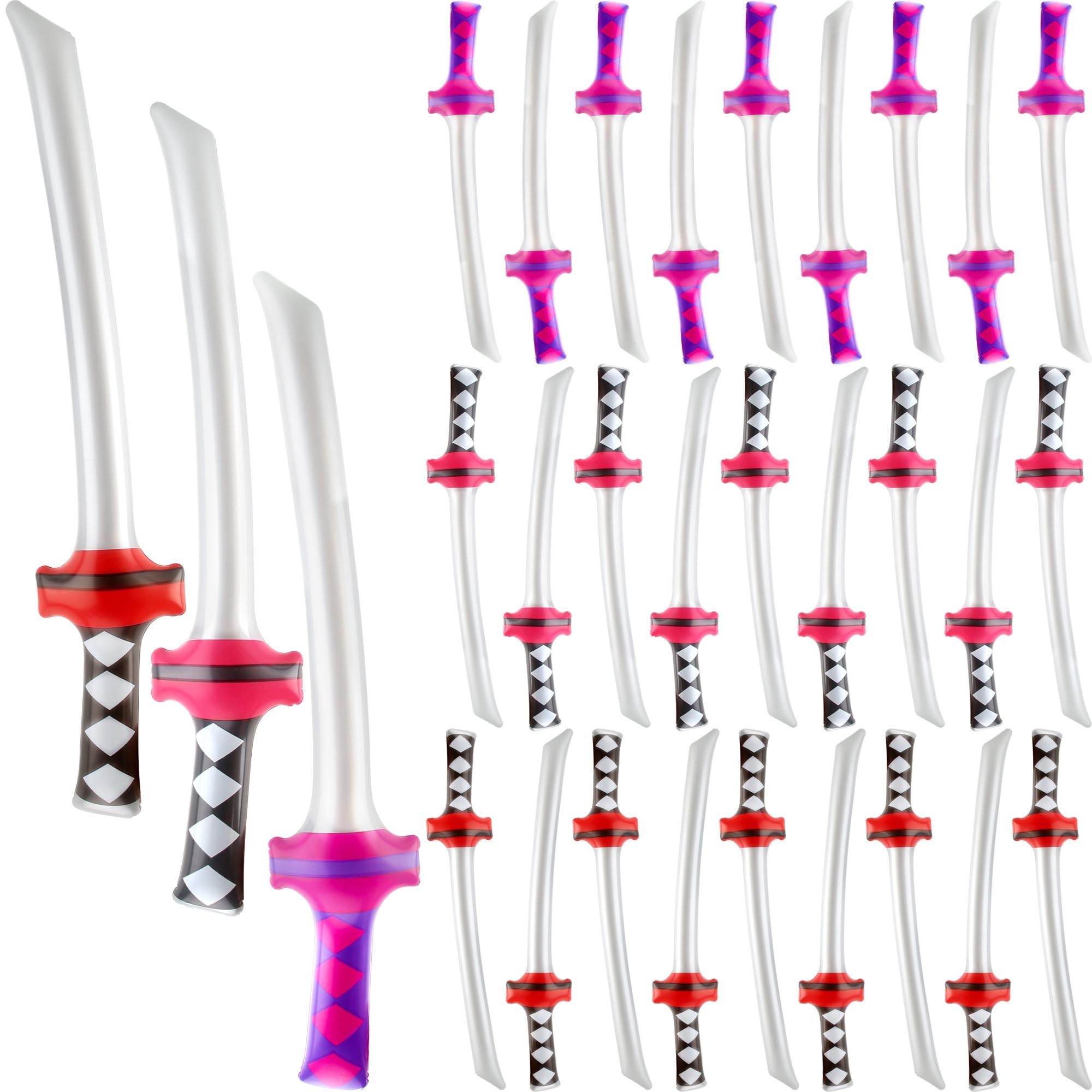 Cotiny 30 Pack Inflatable Ninja Swords Blow up Sword Samurai Katana Inflatable Swords for Girls Boys Birthday Ninja Theme Party Favors Cosplay