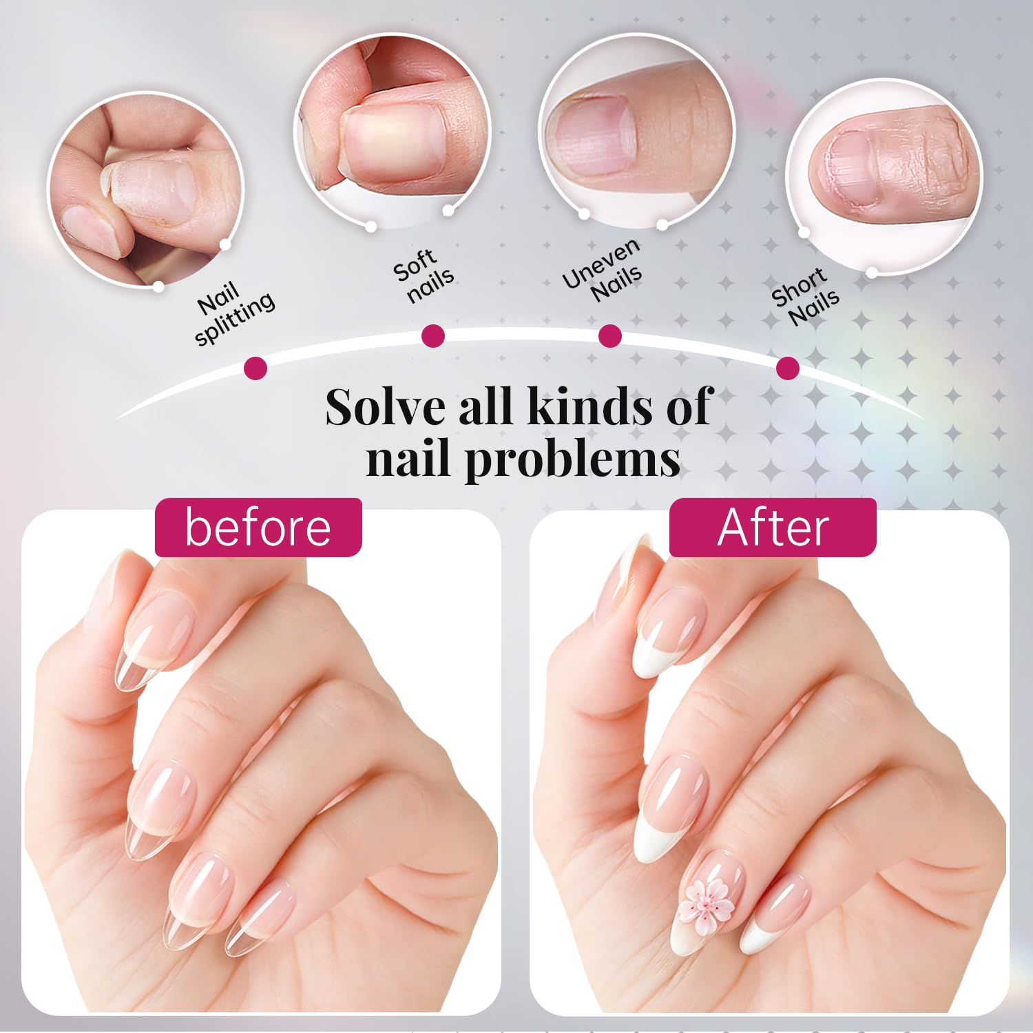 Krofaue 510Pcs Short Almond Nail Tips,15 Sizes Half Matte False Nails