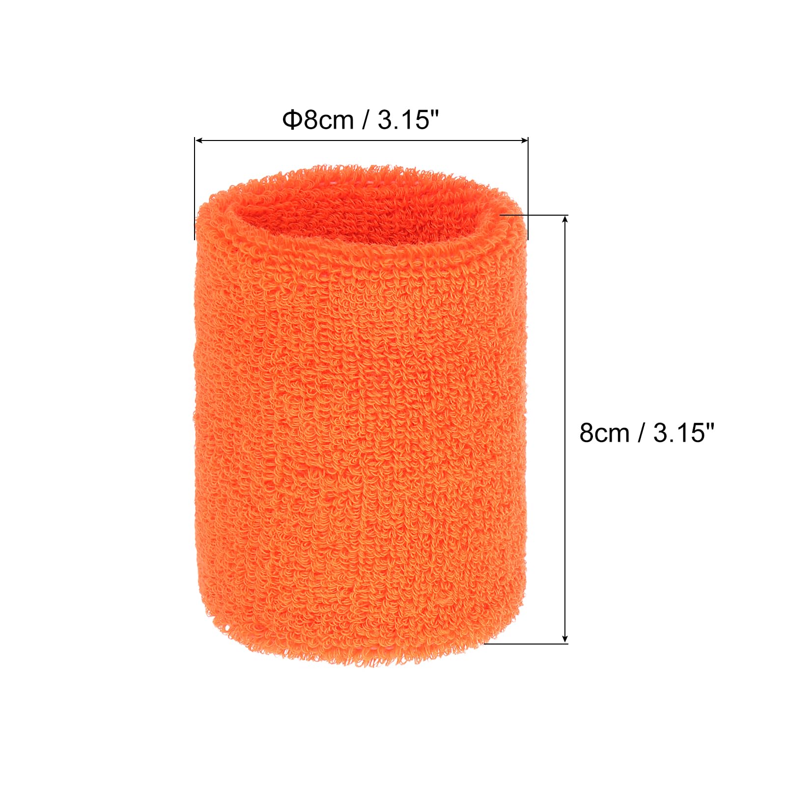 PATIKIL Wrist Sweatbands, 8Pack Sports Wristbands Sweatbands Wrist for Tennis Badminton Basketball Football Orange - Image 2