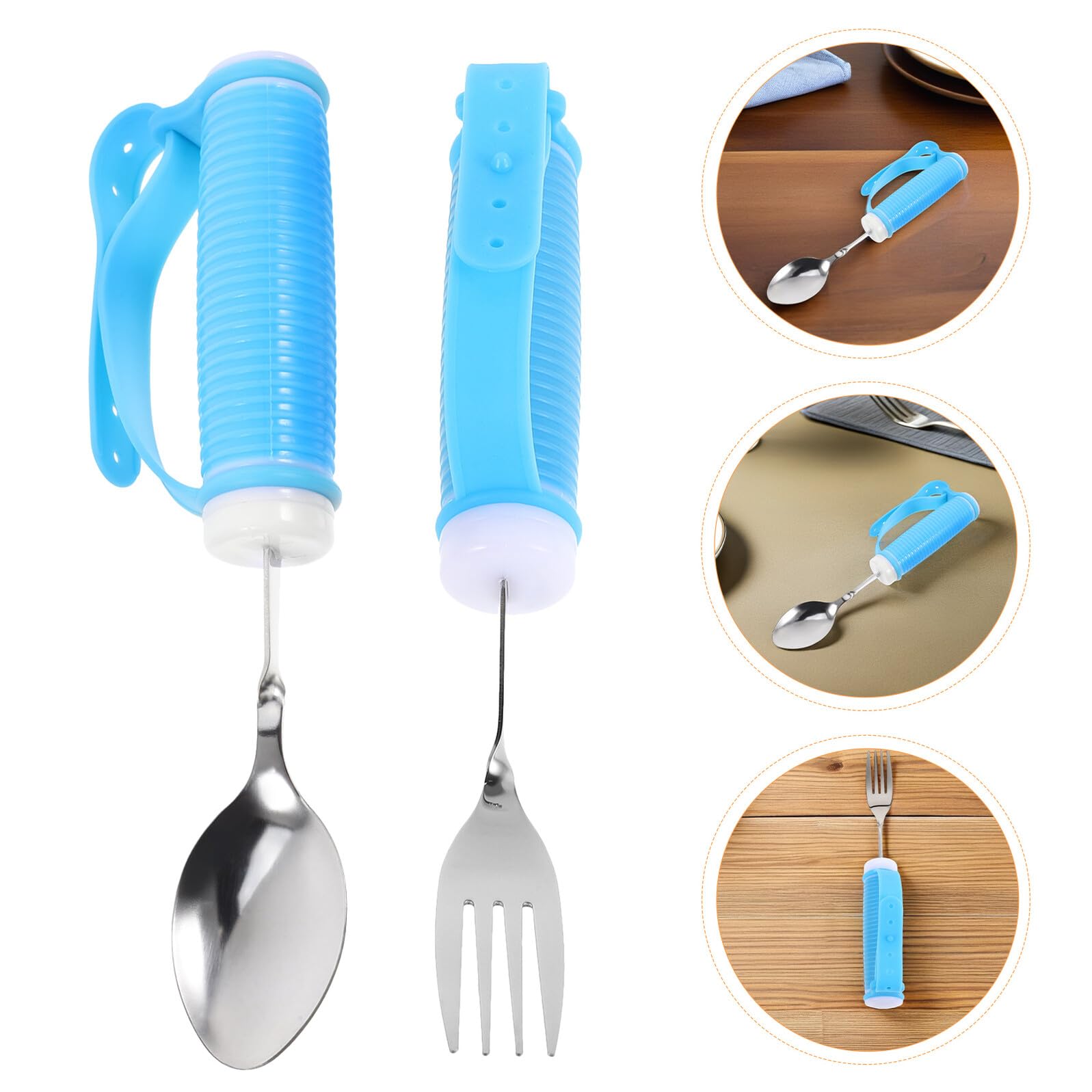 PLAFOPE Cuchara De Alimentación Para Rehabilitación Cubiertos Para Discapacitados Cubiertos Adaptables Cortador De Cuchillos A
