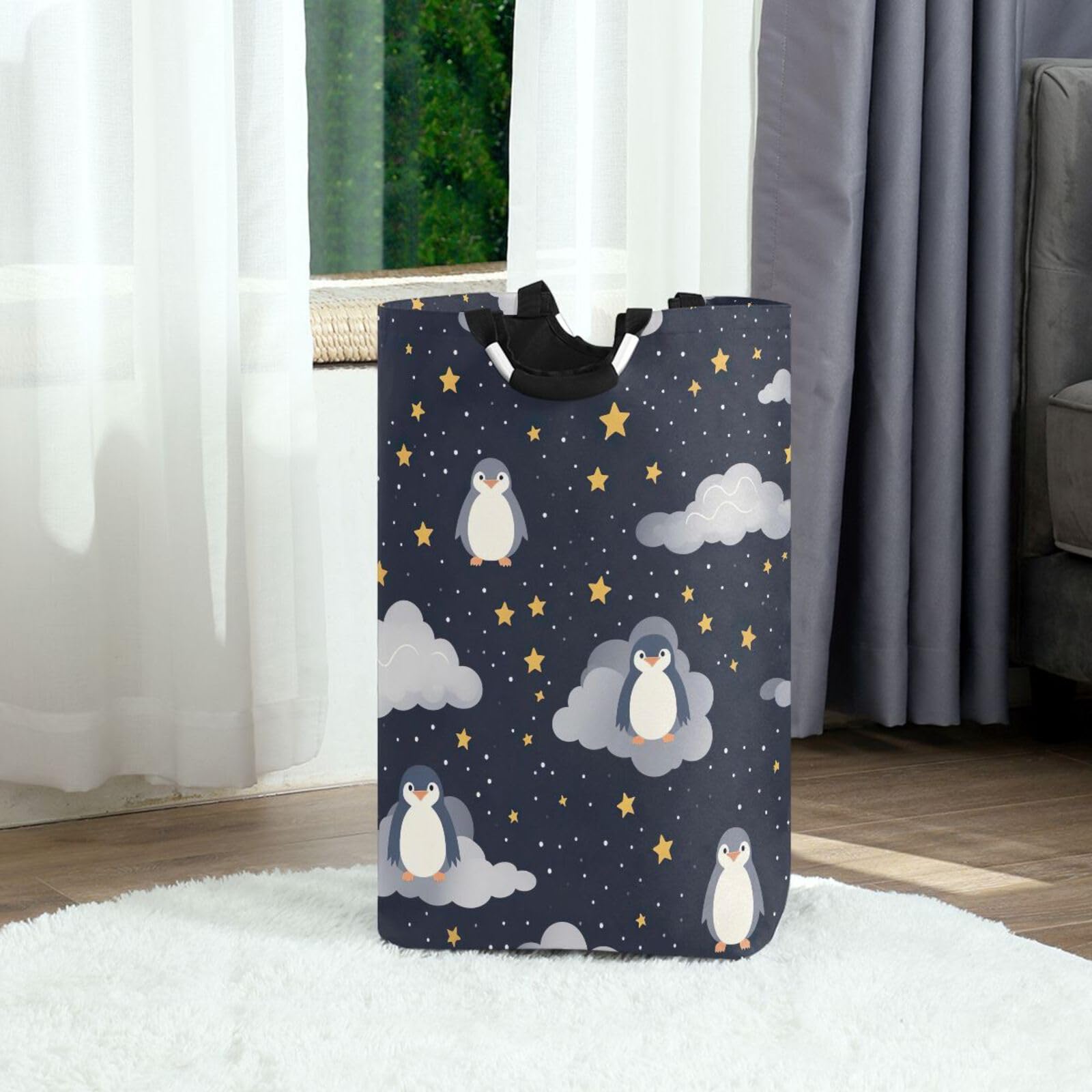 Jihqo Laundry Hamper Basket St Patrick's Clover Pattern Collapsible Nursery Storage Bin Waterproof Clothing Baskets for Home Bedroom Bathroom Washing Room