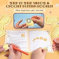 Vista 2 de Crochetta Kit de ganchillo para principiantes, kit de animales de ganchillo Amigurumi con tutoriales en video paso a paso, paquete de inicio