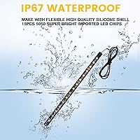 Vista 5 de YM E-Bright Tiras de luz LED para coche para iluminación inferior de carritos de golf, motocicletas, botes marinos, kayaks, interior y exterior, Rojo