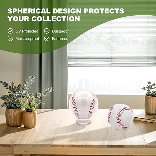 Miniatura 3 de Estuche de exhibición de béisbol, 10 unidades, soporte de béisbol de acrílico, transparente, caja de almacenamiento de recuerdos para autógrafos,