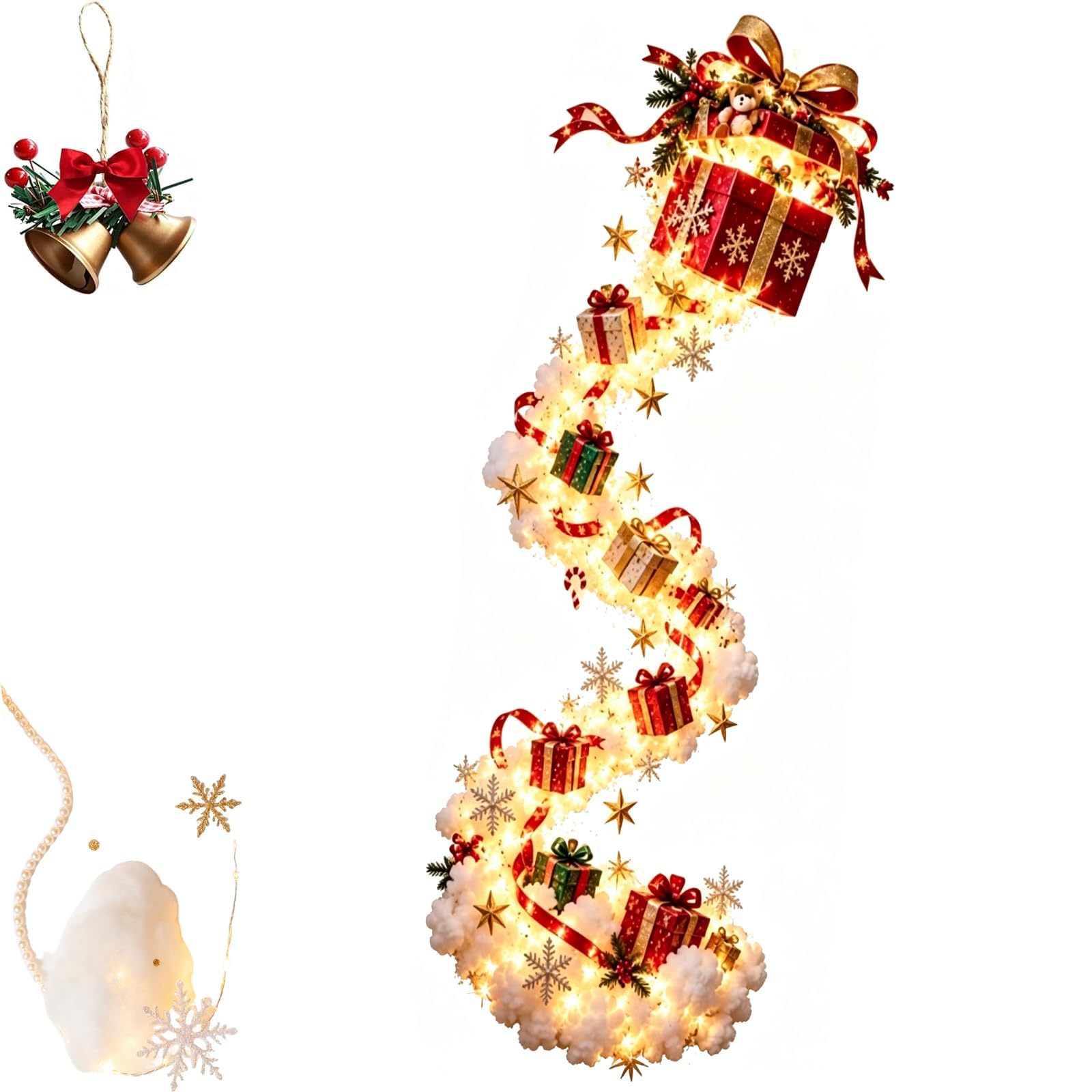 Christmas Magic Trail Wall Light, Glowing Xmas Wall Decor (E)