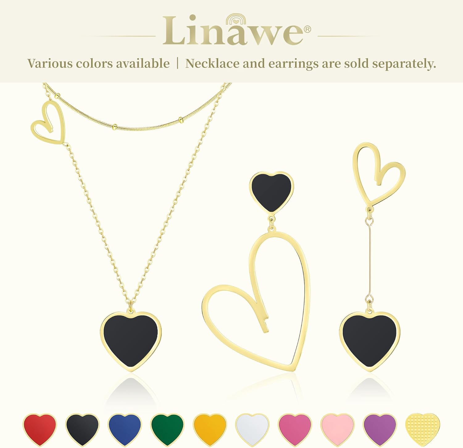 Linawe Layered Choker Heart Pendant Necklace for Women Trendy, Gold/Silver/Rose Gold Chain Stainless Steel Stacked Necklaces, Double Heart Necklace Y2K Preppy Jewelry - Image 6