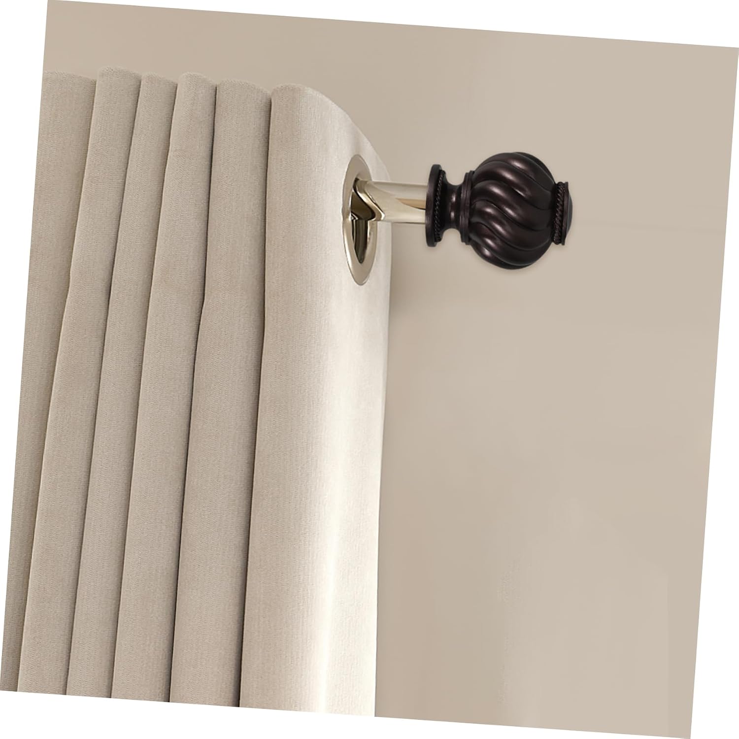 Cabilock 2pcs Brushed Curtain Rod End Caps Drapery Rod Finials Ends Only Replacement for Duty Curtain Pole Decorative Window Treatment Finials