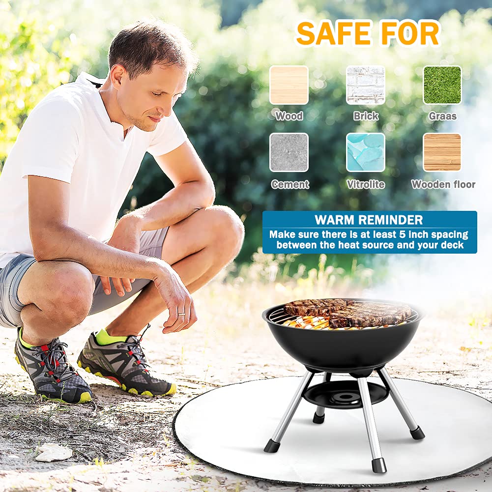 Buy Round Fire Pit Mat Deck Protector 38'', CestMall Fireproof Pad Heat