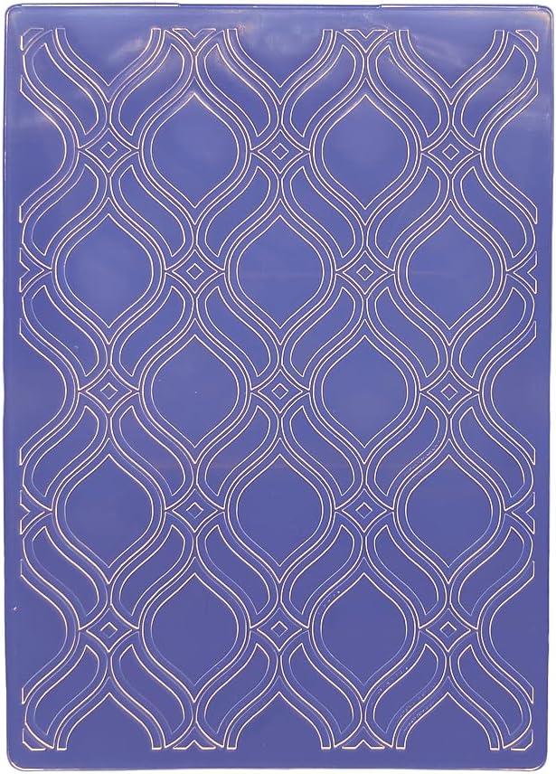 Plastic Embossing Folder A6 Size Mysterious Grids Paper Crafts Plastic Textured Impressions for Card Making Scrapbooking