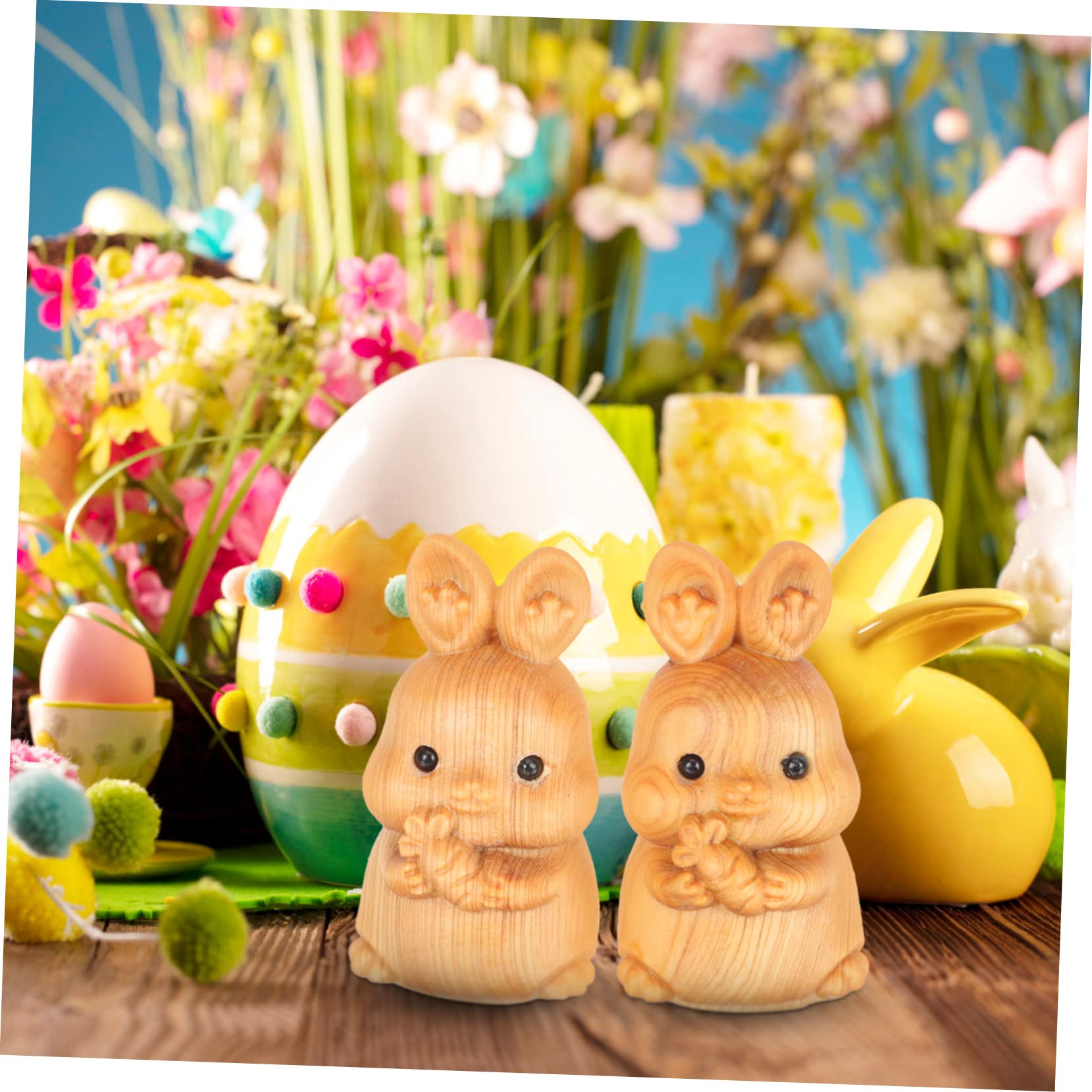 PRETYZOOM 3 Sätze Kaninchen Aus Holz Hasen Osterhasen Geschenkidee Ostern Ostegeschenke 0stergeschenke Hängematte Figuren Hasenfigur Osterhase Aus Holz Hölzern 2 Stück * 3