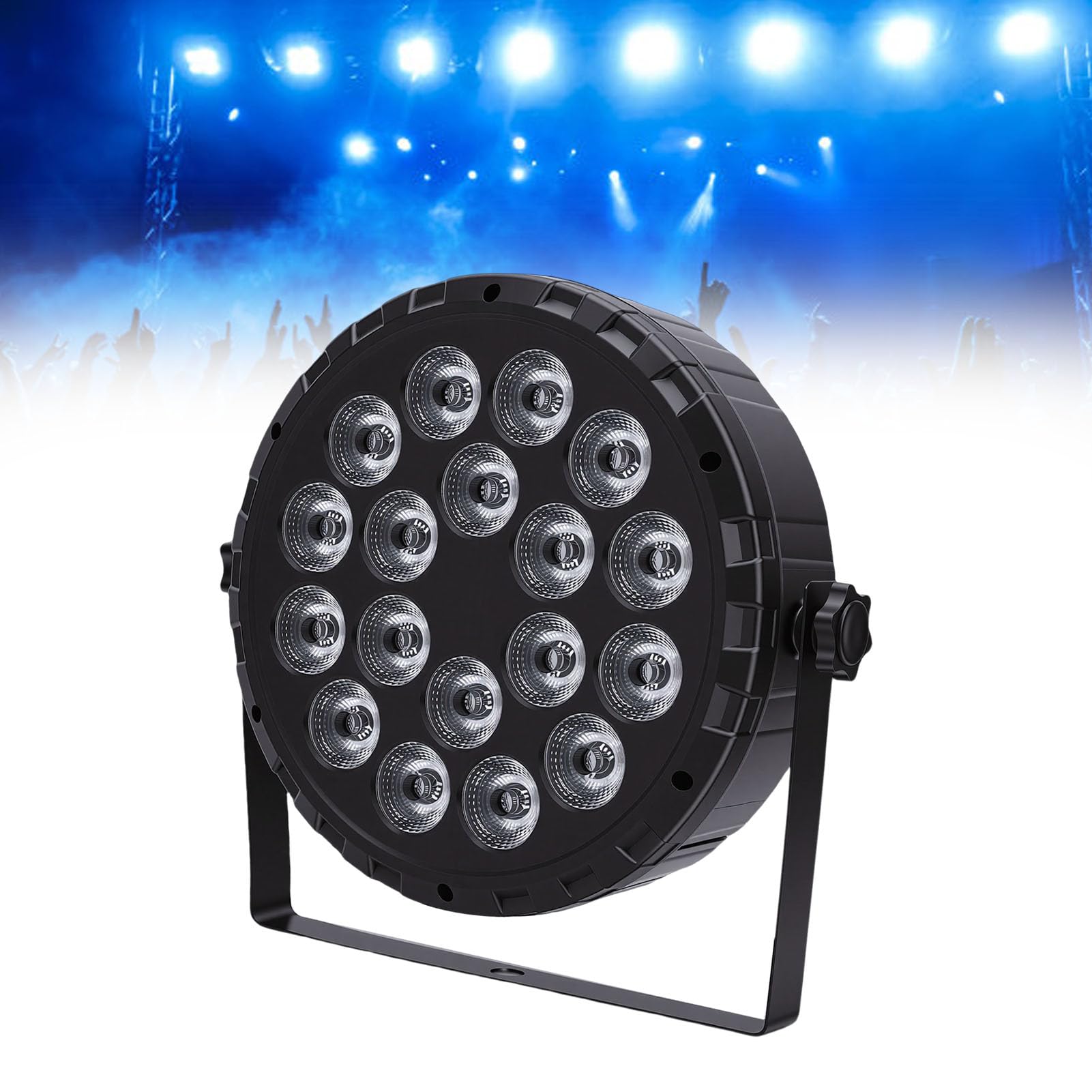 Fafeicy Luce par a LED da 60 W, Luce da Palco RGBW con Telecomando, 18 LED 4 in 1 per Attrezzatura DJ per Matrimoni, Lampada per Feste Attivata Dal Suono con Angolo del Fascio di (Spina UE 220V)