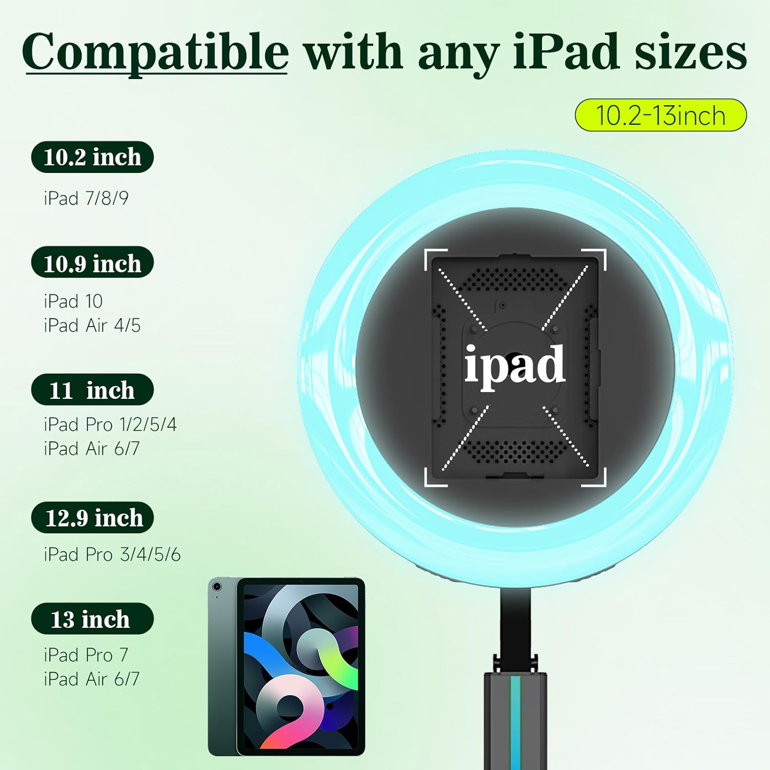 MWE Portable Photo Booth Machine Compatible Any Ipad,Lightweight PhotoBooth Stand Shell with ChackTok Software Control, RGB Ring Light, Easy Installation, disassembly, and Transport