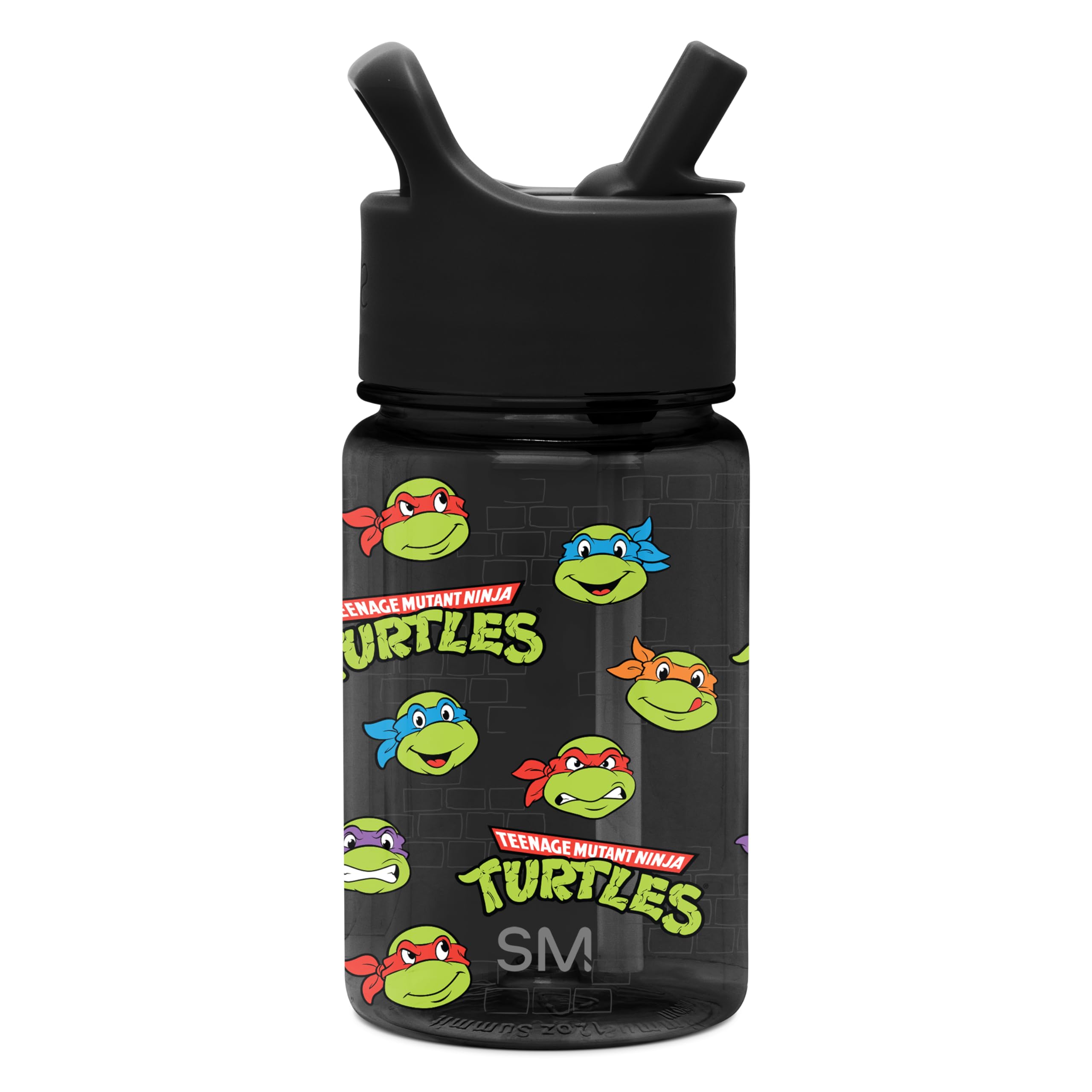 Simple Modern Nickelodeon TMNT Kids Water Bottle Plastic BPA-Free Tritan Cup with Leak Proof Straw Lid | Reusable and Durable for Toddlers, Boys | Summit Collection | 12oz, TMNT Turtles Unite