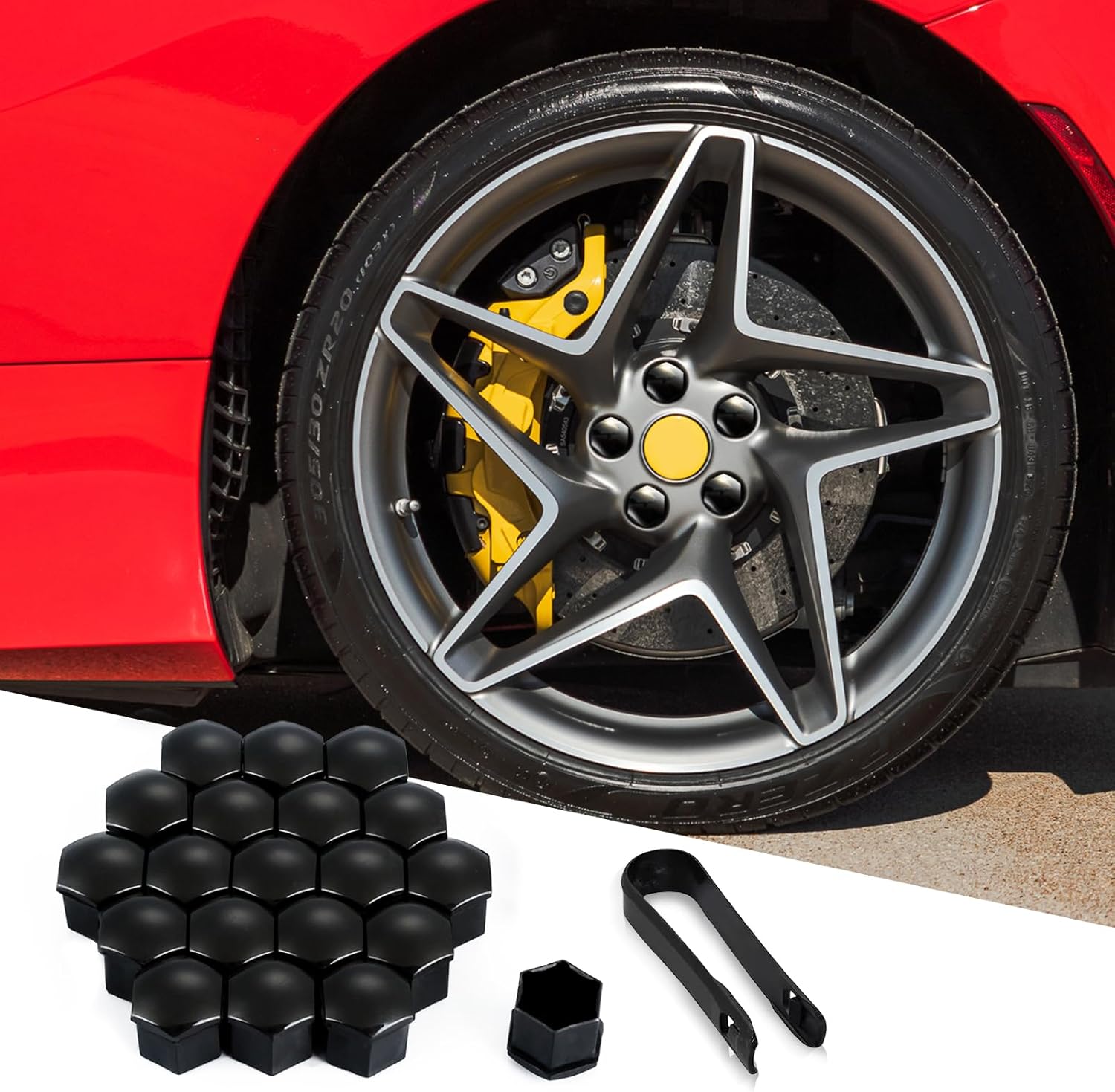 Bestmoy 20PCS Car Wheel Nut Caps, 17mm Hex Lug Nut Bolt