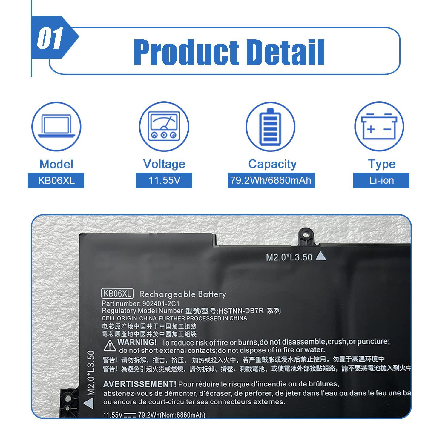 Amazon.com: Dentsing 79.2Wh KB06XL Laptop Battery Replacement for