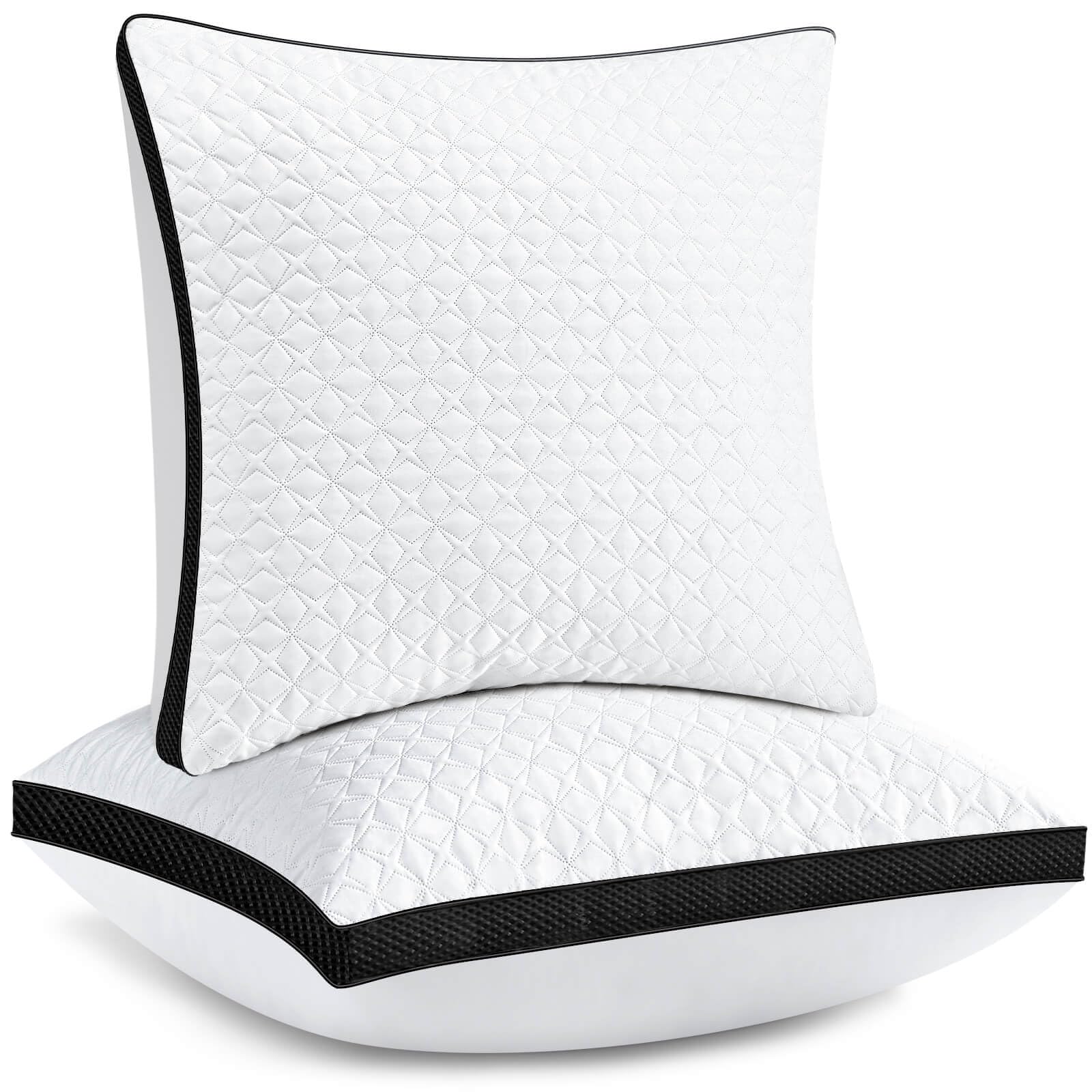 Kissen Kopfkissen 80x80 2er Set, Seitenschläferkissen Nackenkissen für Bett & Sofa, weich & stützend, Atmungsaktive &Waschbar für Allergiker auch als Sitzkissen Sofakissen lesekissen