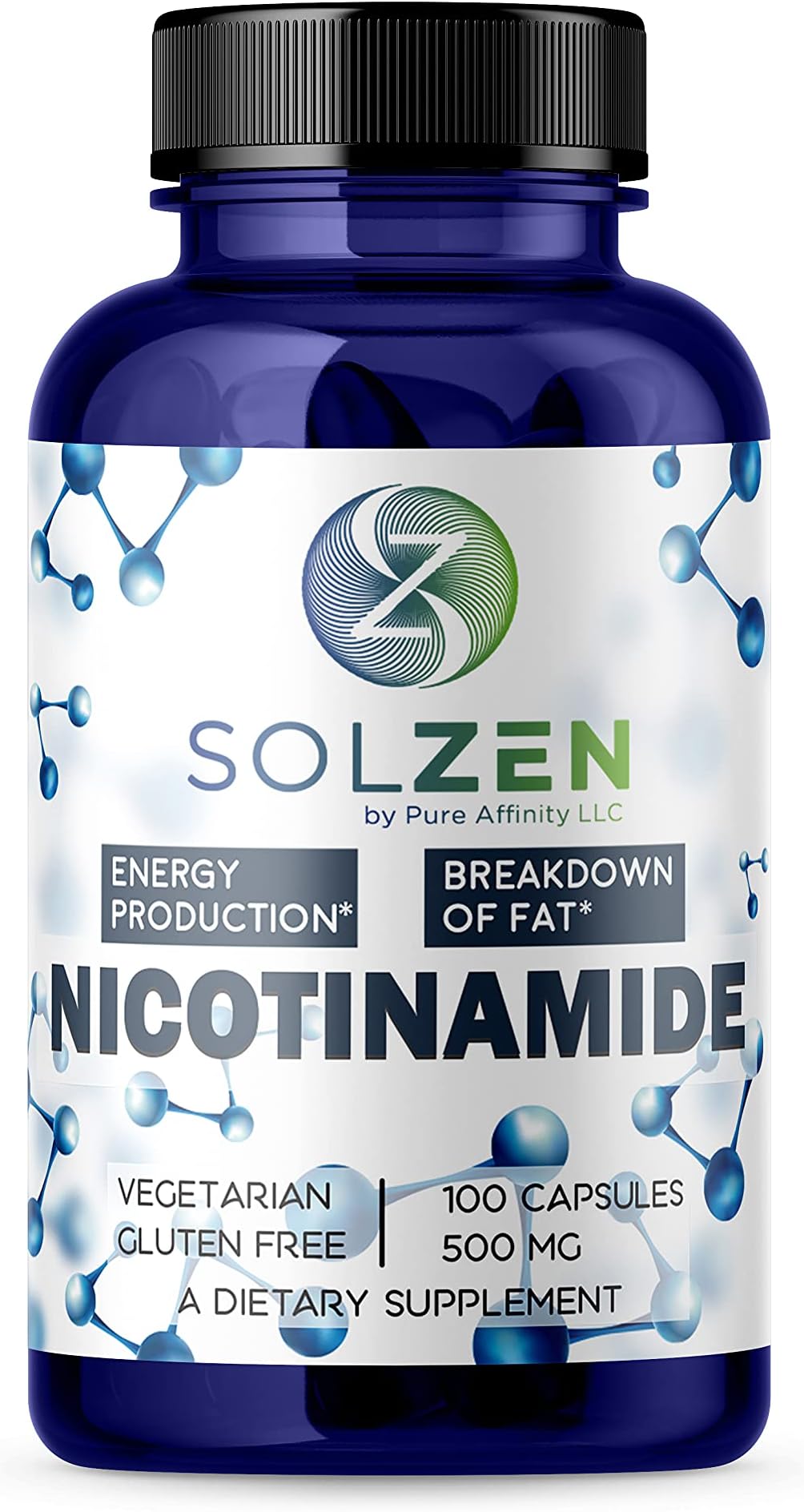 - B3 Nicotinamide 500 mg Effective Flush-Free Niacin. Energy Booster, Cell Regenerator, That Supports Cognitive Decline, Anti-Aging and Helps Breaks Down Carbs & Fats (100 Count)