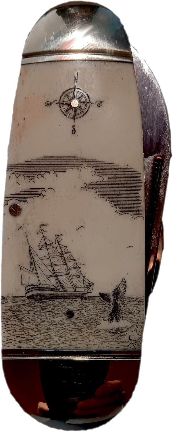 Scrimshawed Tall Ship and Whale's Tail on RR139