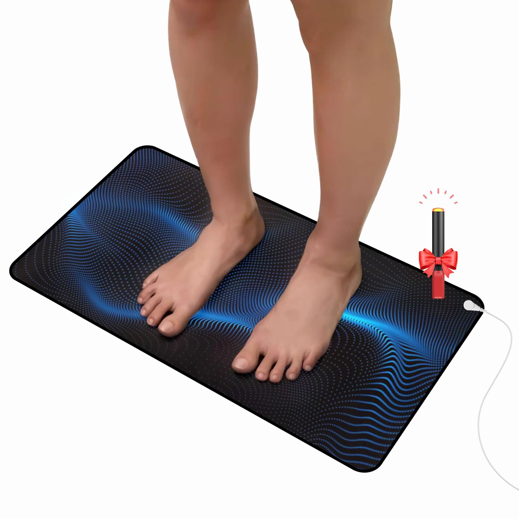 Grounding Mat for Work, Earth Grounding Pad with Conductivity Test Pen & 15ft Grounding Cord, Grounded Mats for Pain Relief, Muscle Relaxation, Indoor
