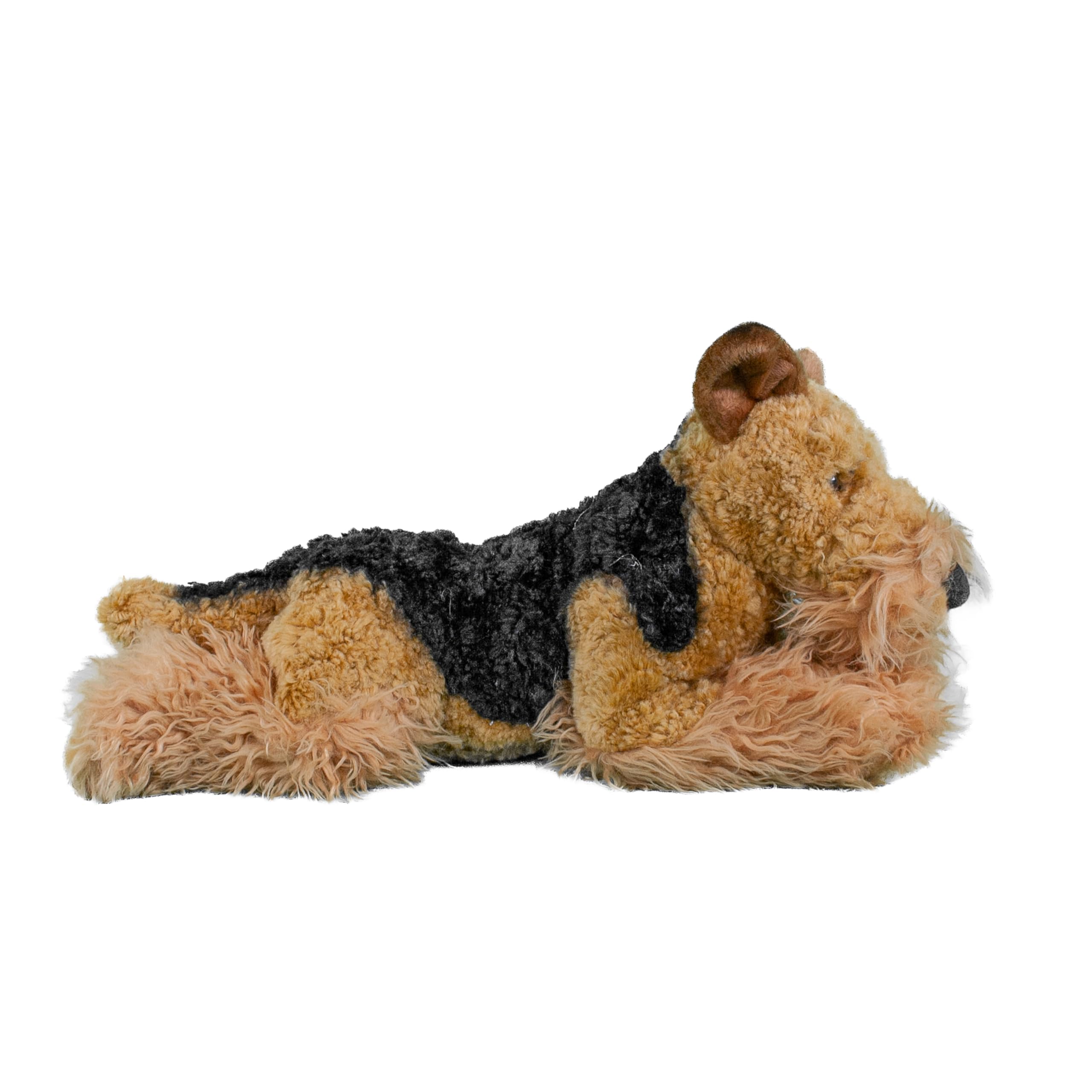 Kuscheltier Airedale Terrier braun/schwarz liegend 40 cm Plüschhund