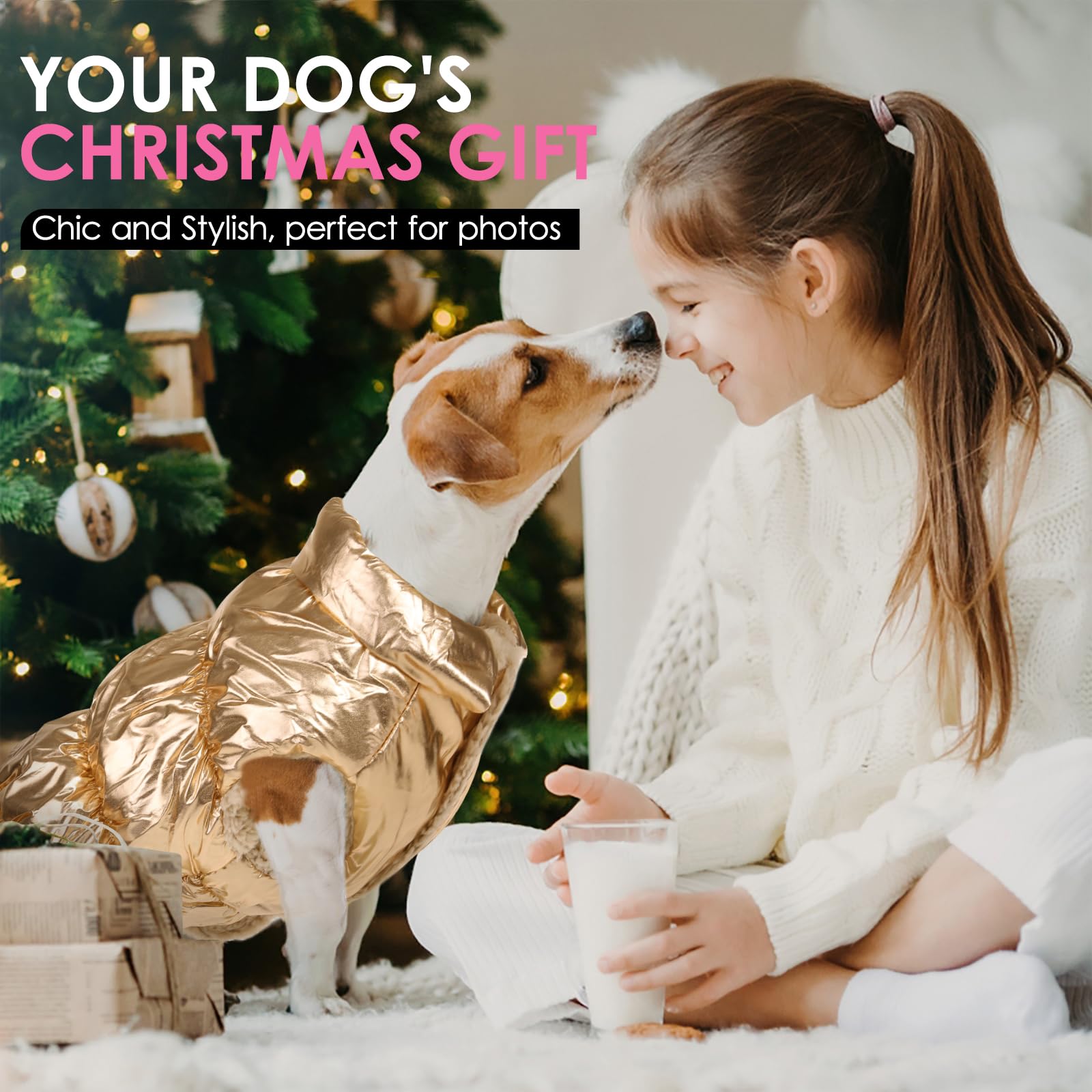 AOFITEE Traje de nieve para perro, abrigo para clima frío, chaqueta impermeable para perros pequeños, chaqueta ligera para perro, abrigo de invierno para perro, chaleco de forro polar cálido, ropa